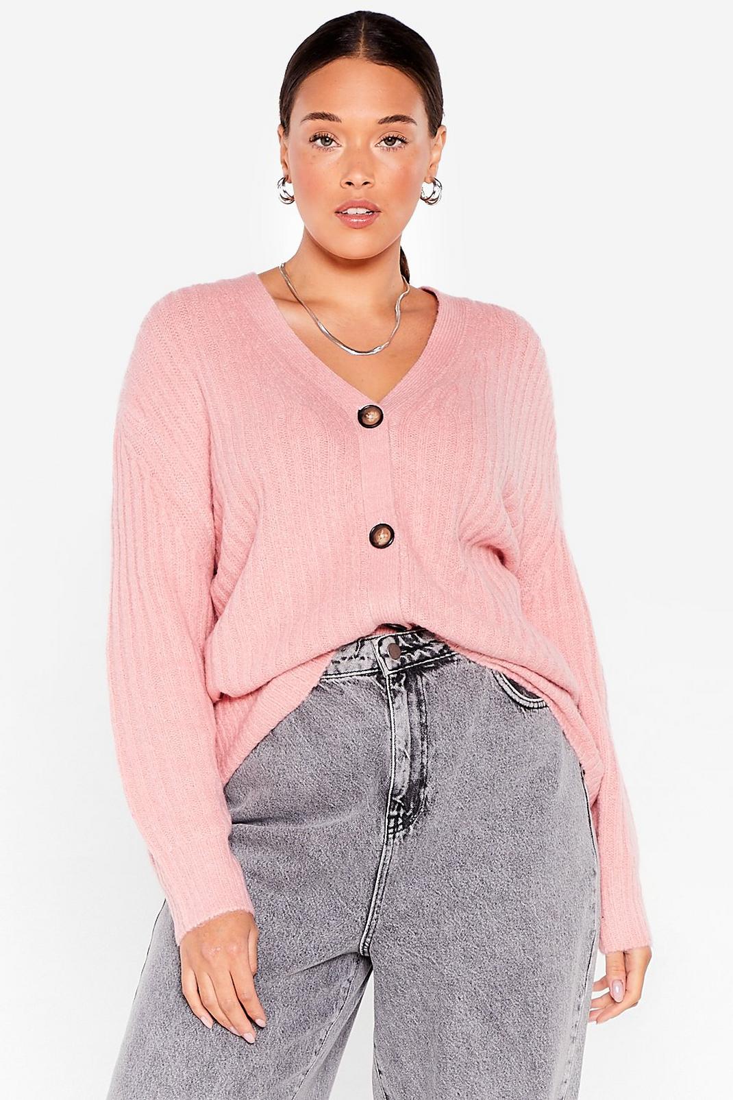 Plus Size Knitted Ribbed Longline Cardigan image number 1