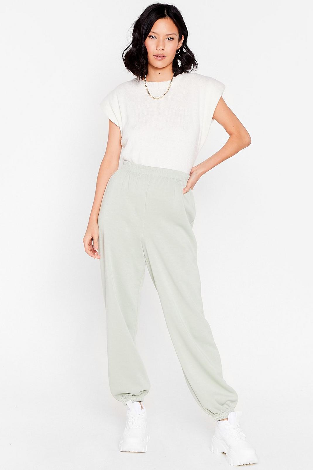 Sage Slouchy Oversized High Waisted Joggers image number 1