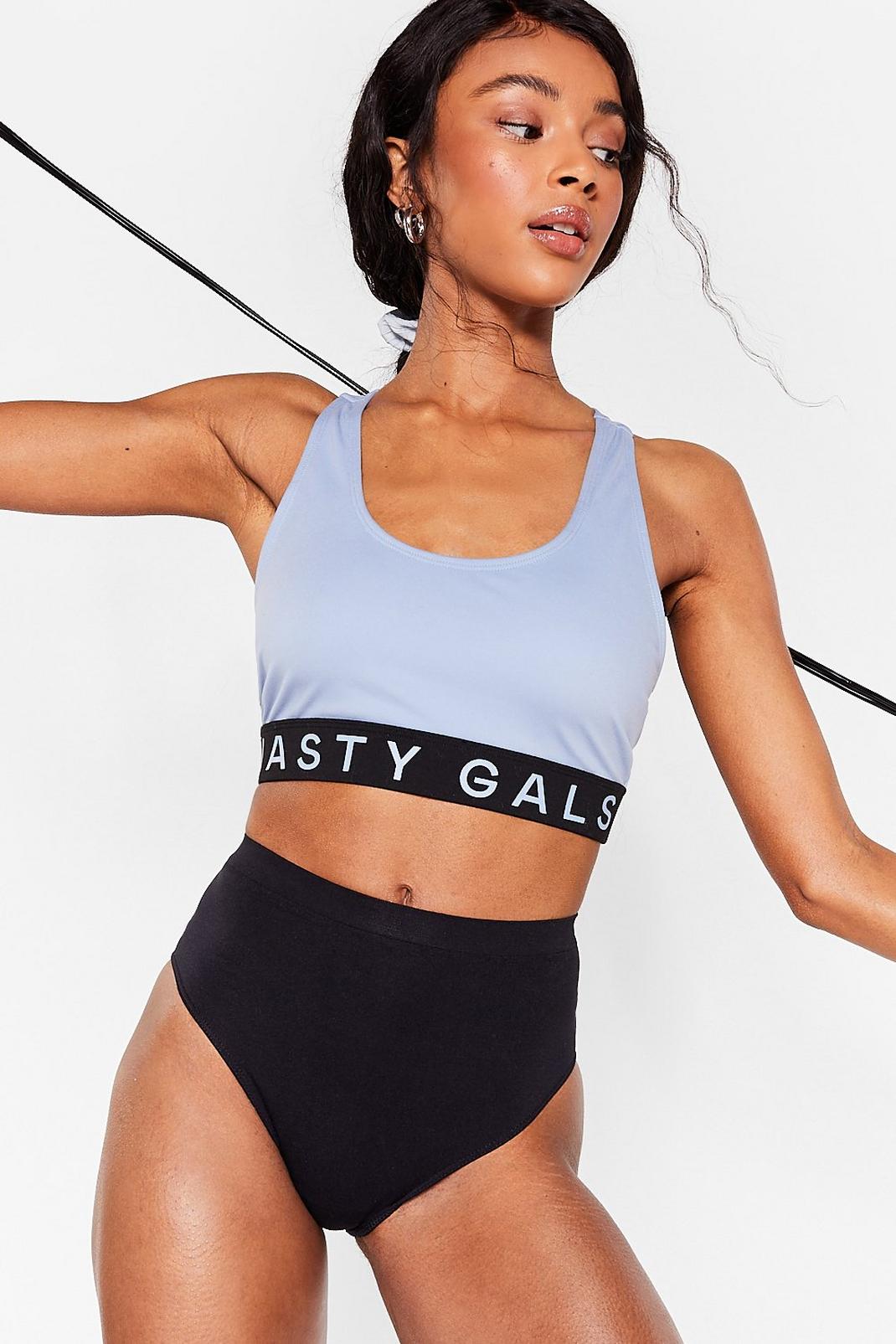 Nasty Gal Graphic Crossover Workout Top image number 1