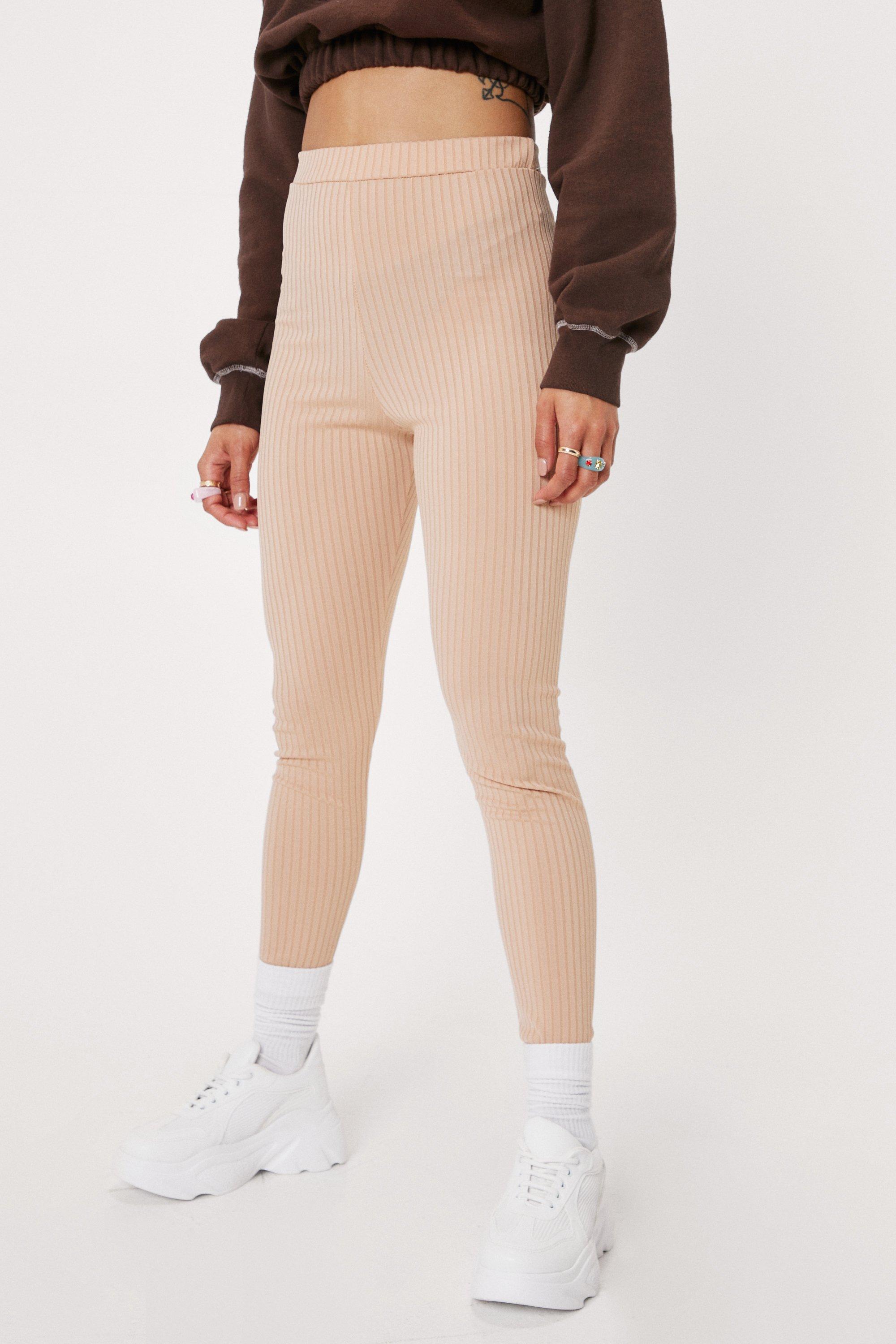 Petite Ribbed Skinny Joggers Nasty Gal