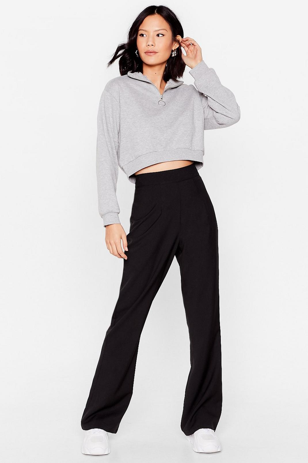 Black Flare You At High-Waisted Woven Pants image number 1