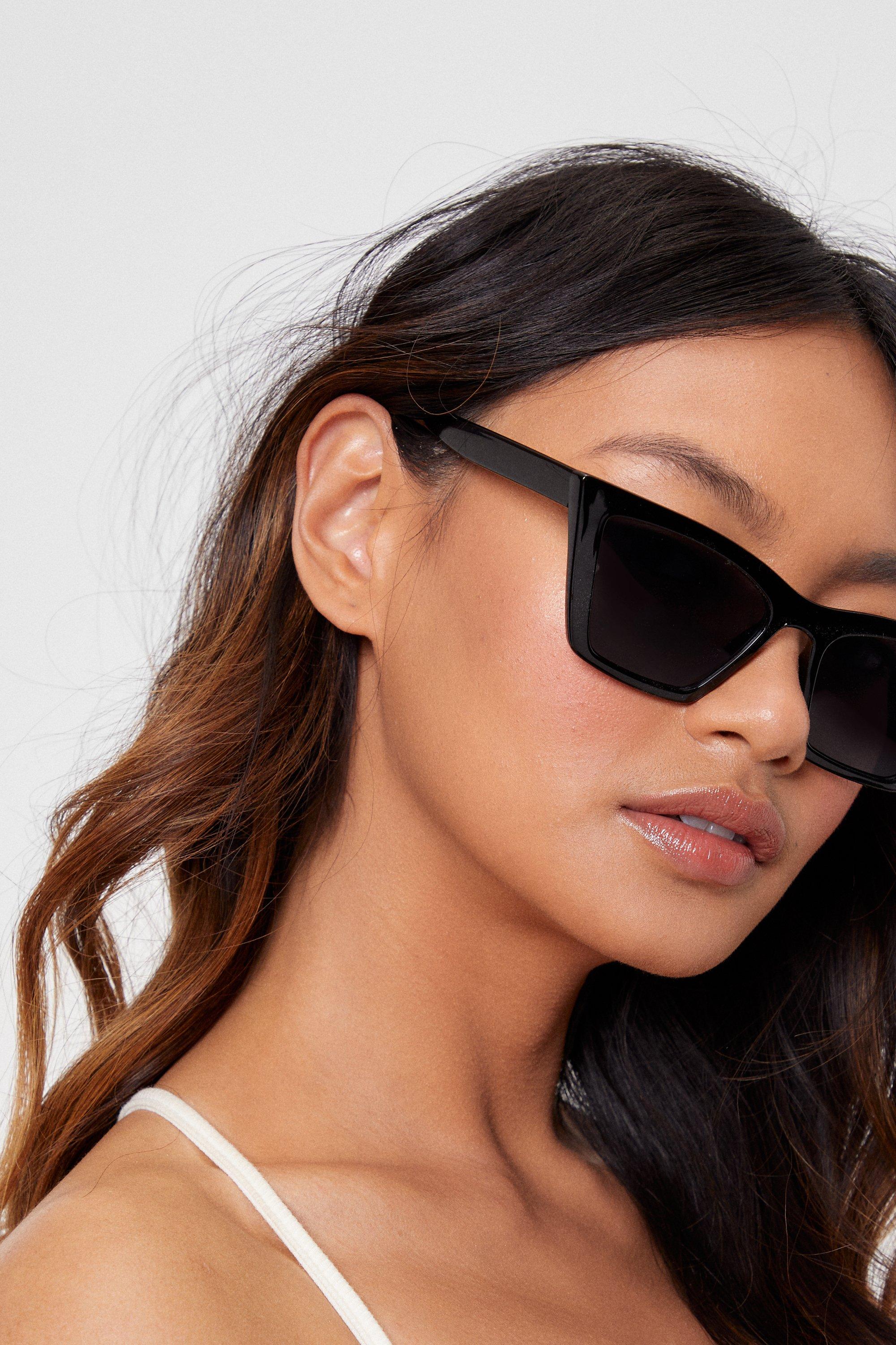 Flat Top Angular Cat Eye Sunglasses | Nasty Gal