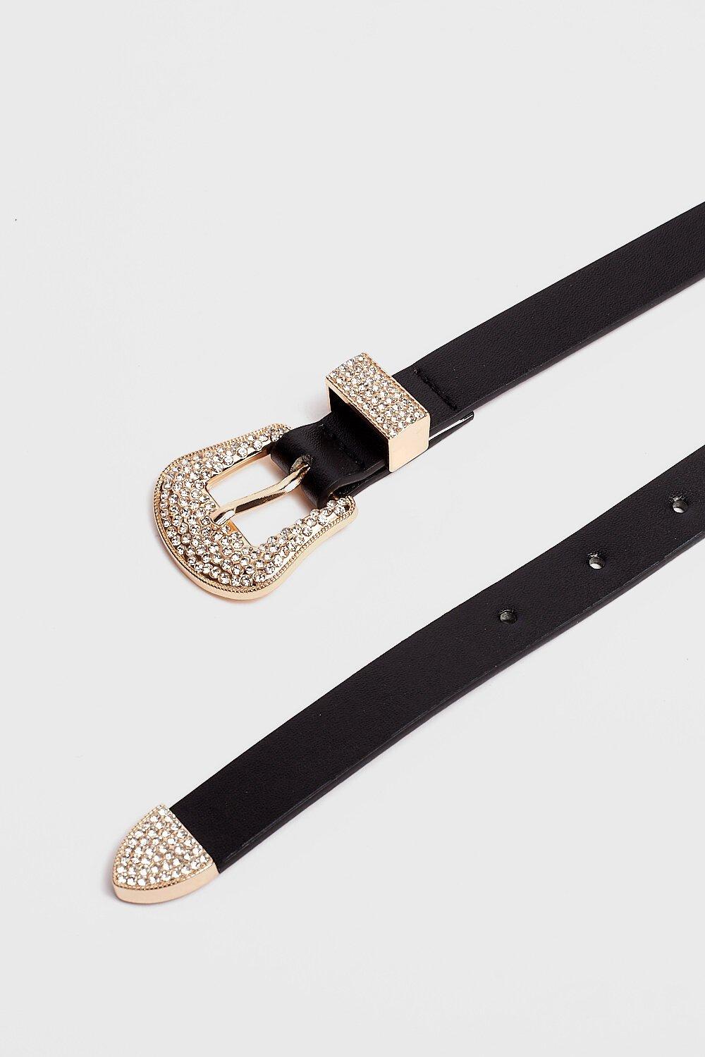 Diamante buckle clearance belt