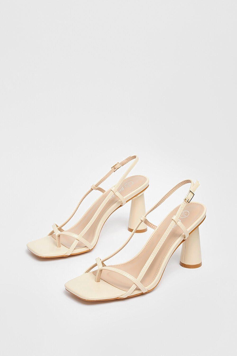 Cream block heel outlet sandals