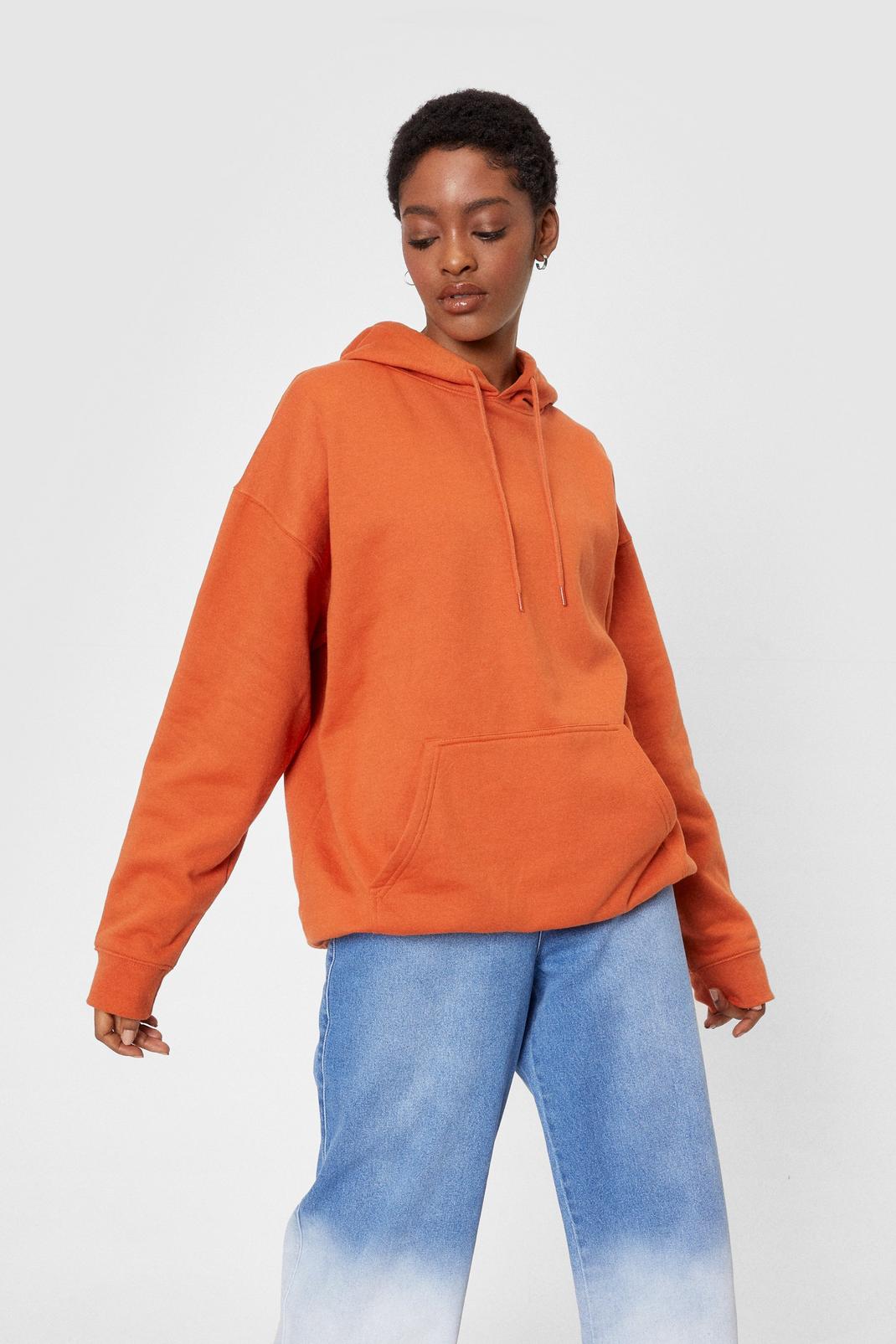 Rust Comfy Oversized Hoodie image number 1