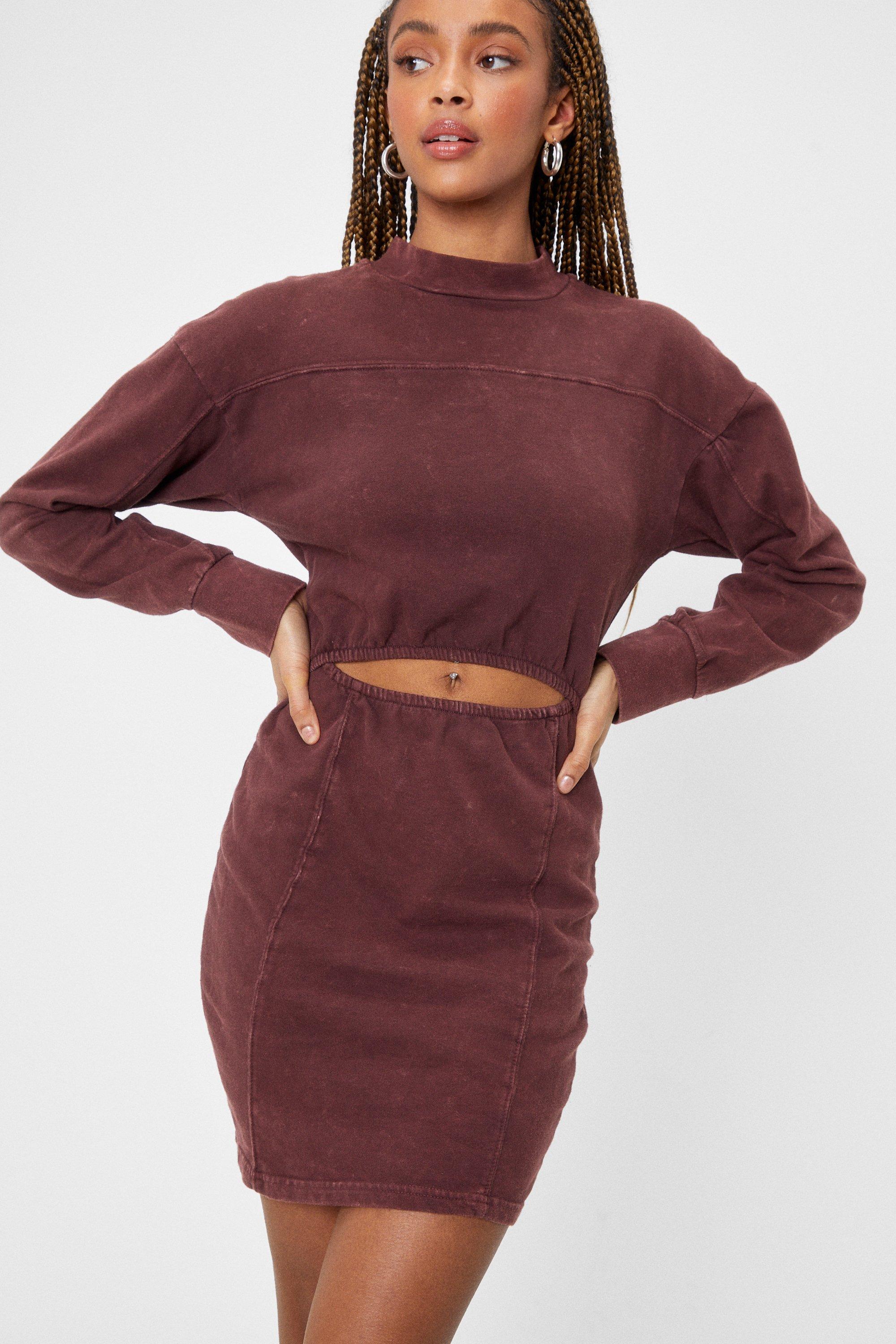 Fitted sweatshirt dress best sale