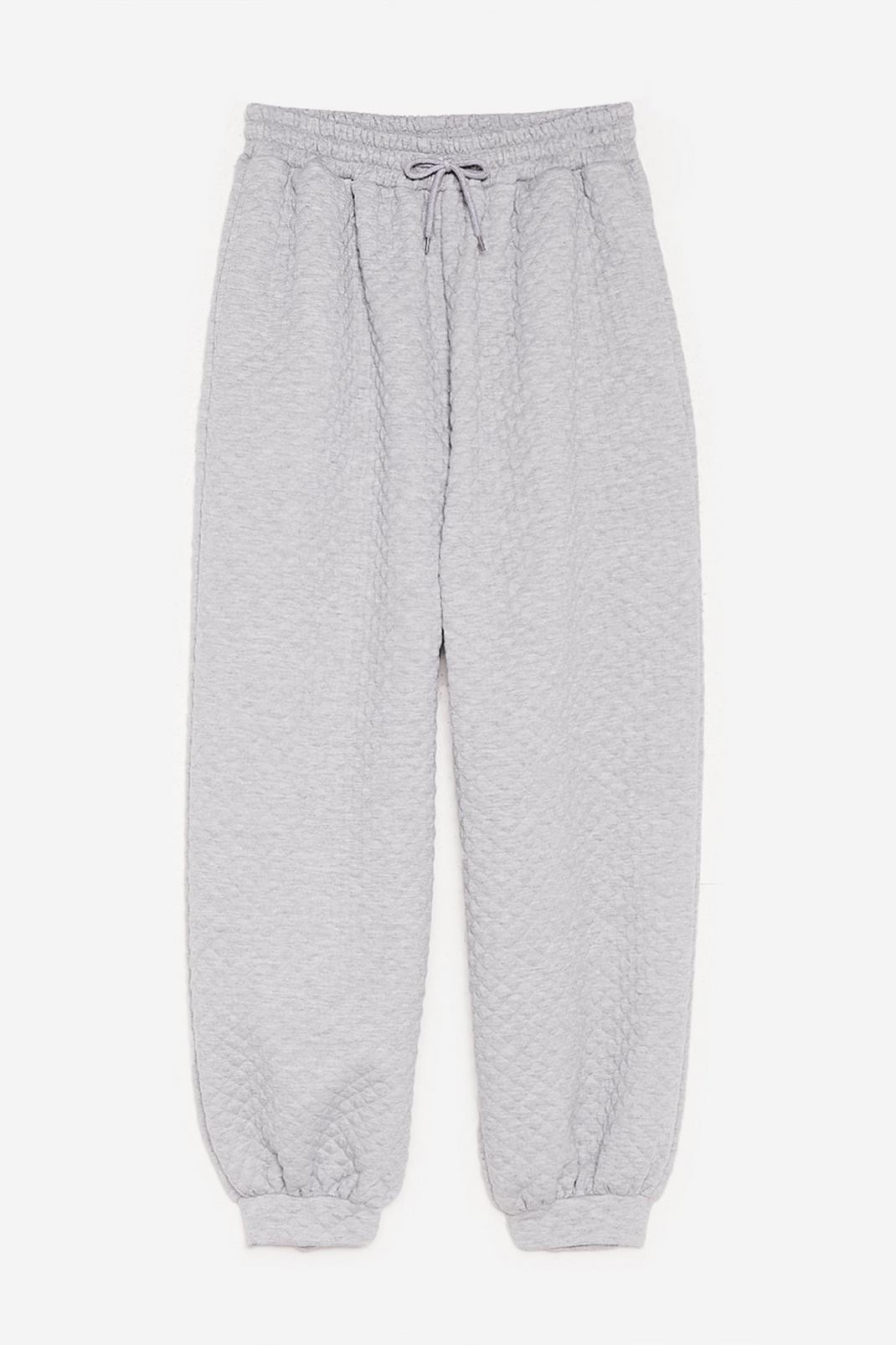 Grey Petite Quilted High Waisted Joggers image number 1