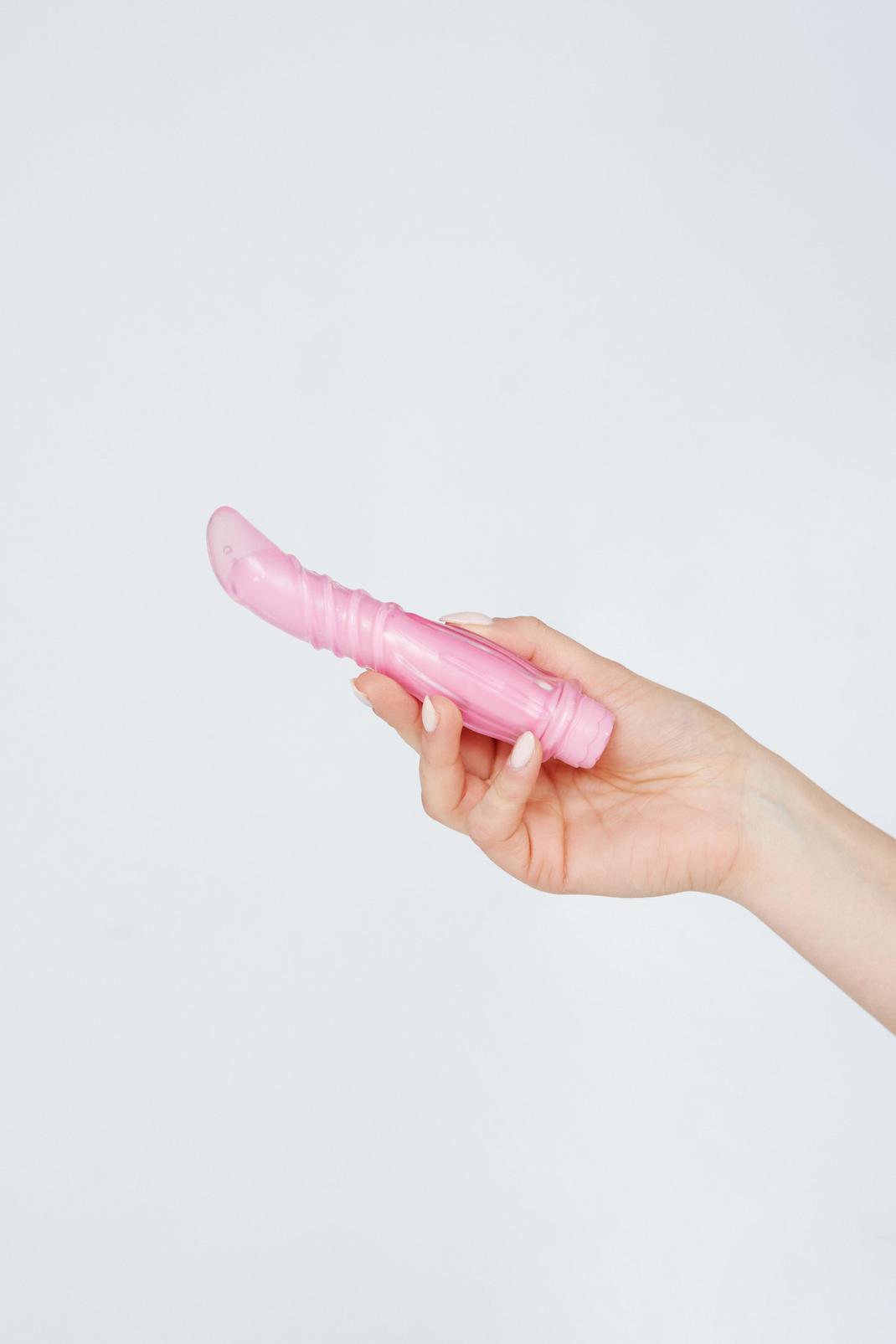 Pink Ribbed Silicone G-Spot Vibrator image number 1