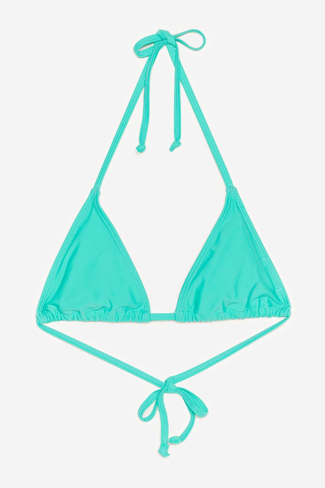 Haut de bikini triangle basique à attaches, Green image number 1