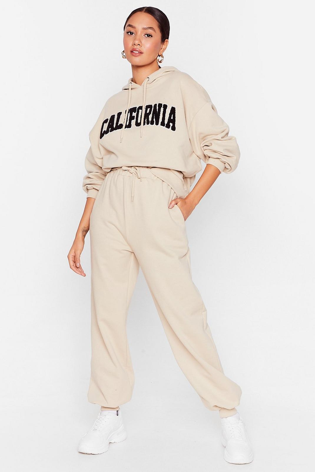 Sand Petite California Graphic Hoodie and Joggers Set image number 1