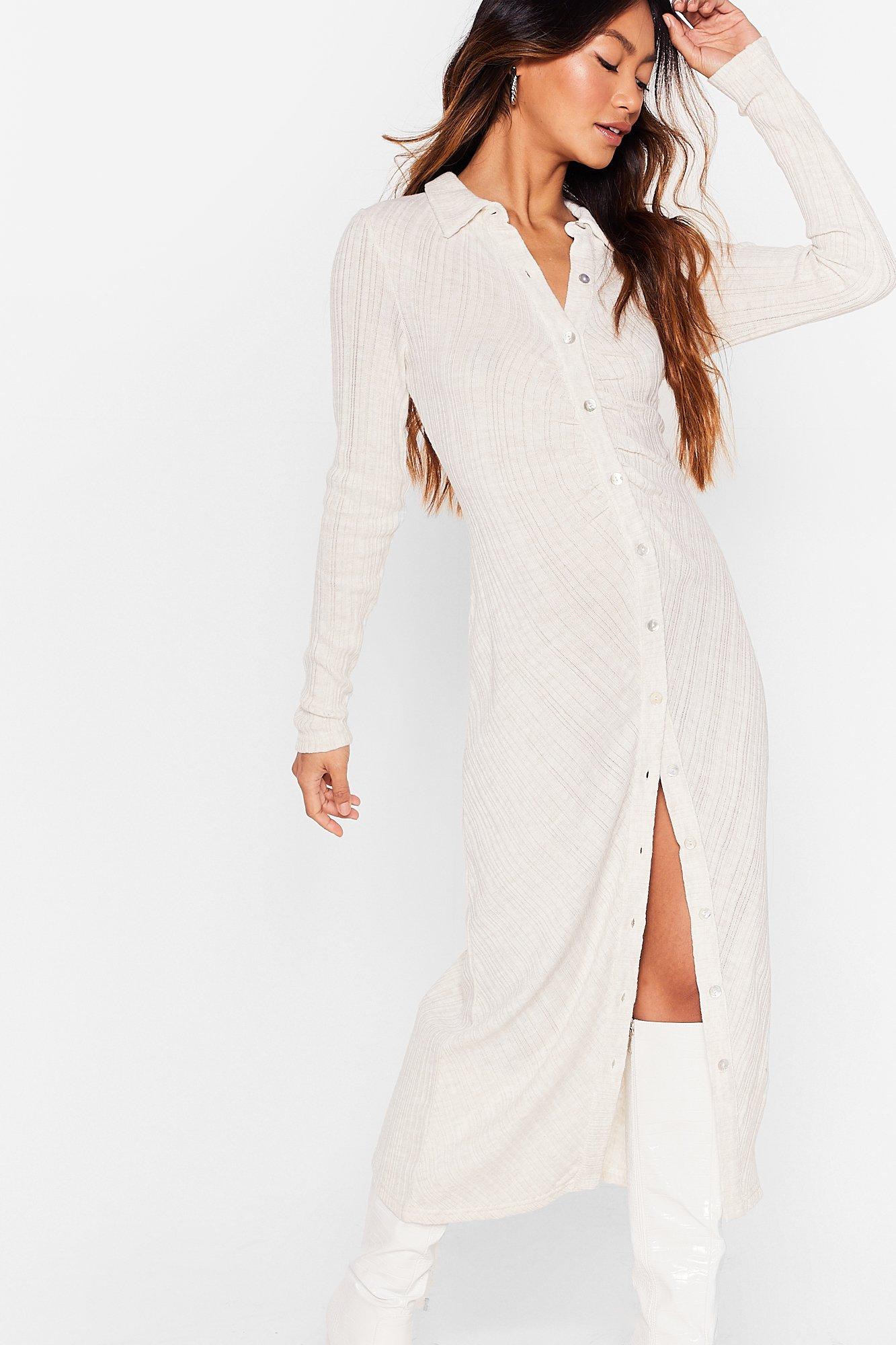 Button up store knit dress