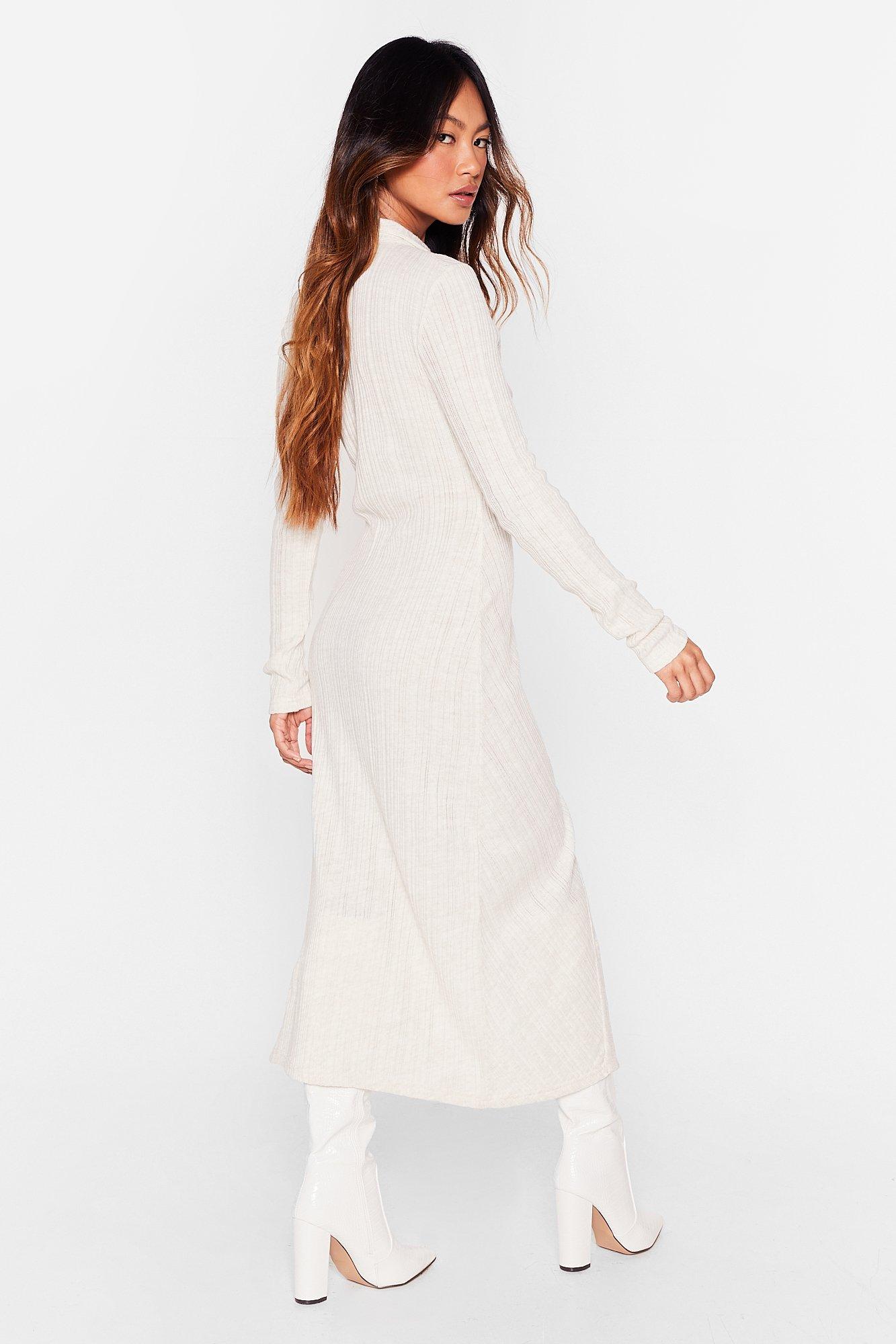 White knit sale dress midi