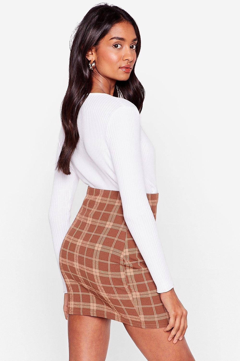 High waisted bodycon mini hot sale skirt