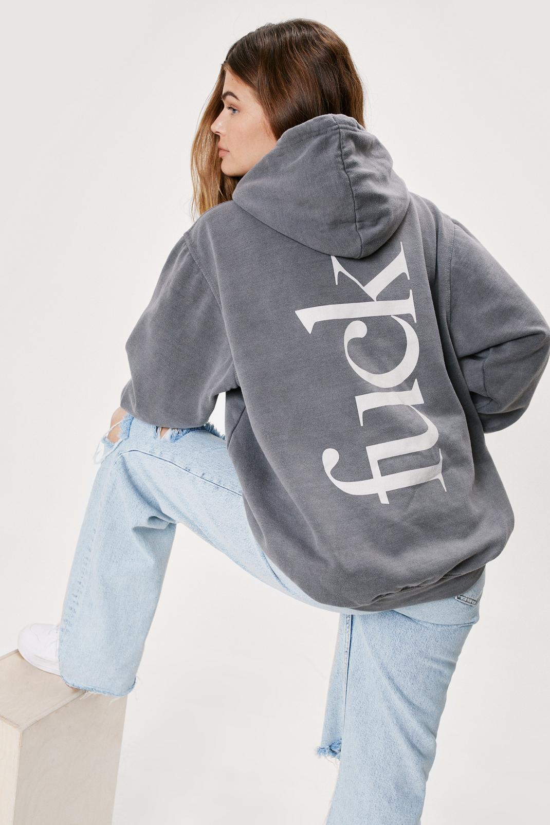 105 Fuck Oversized Graphic Hoodie image number 2