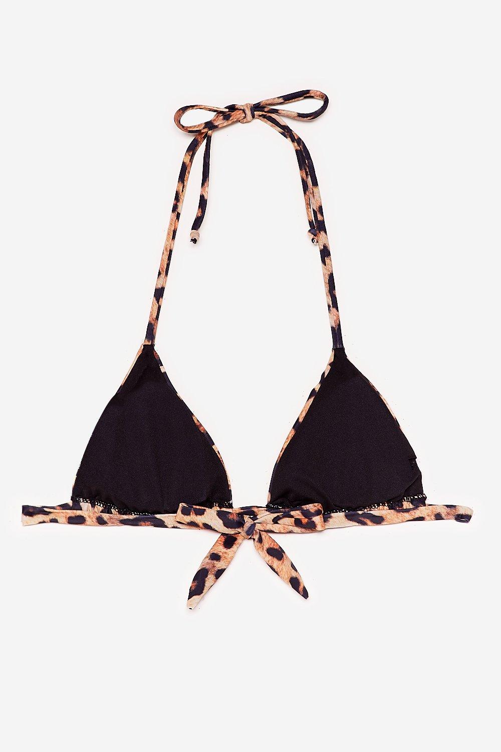 Leopard Halter Bikini Top