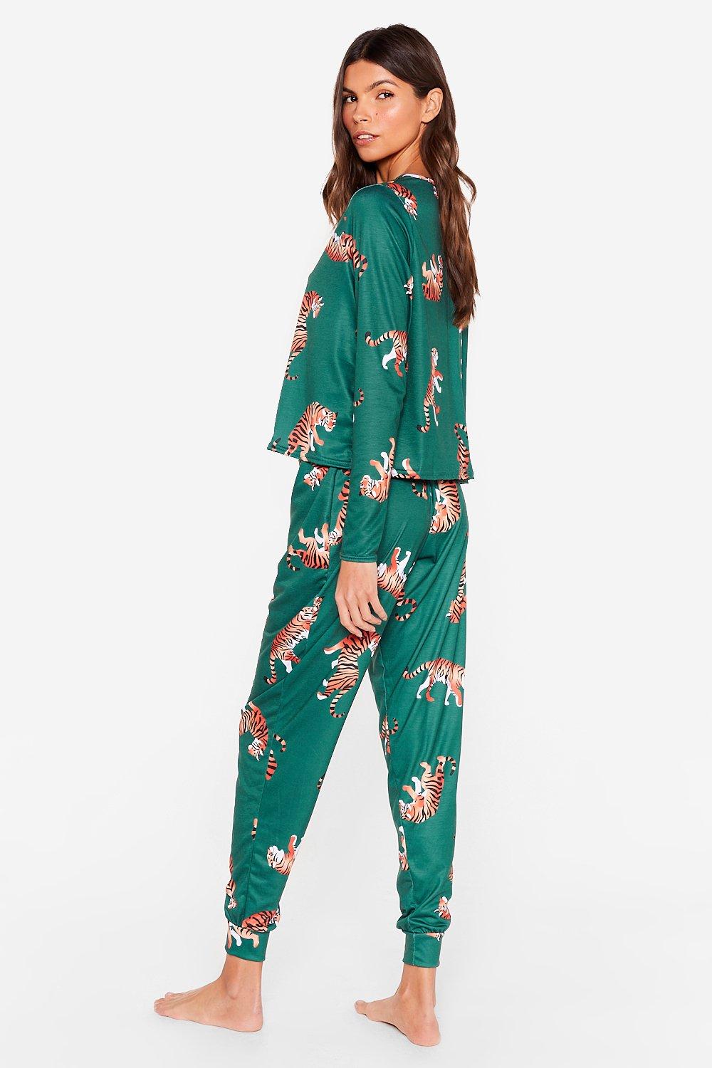 Drive Me Wild Tiger Tee and Jogger Pajama Set