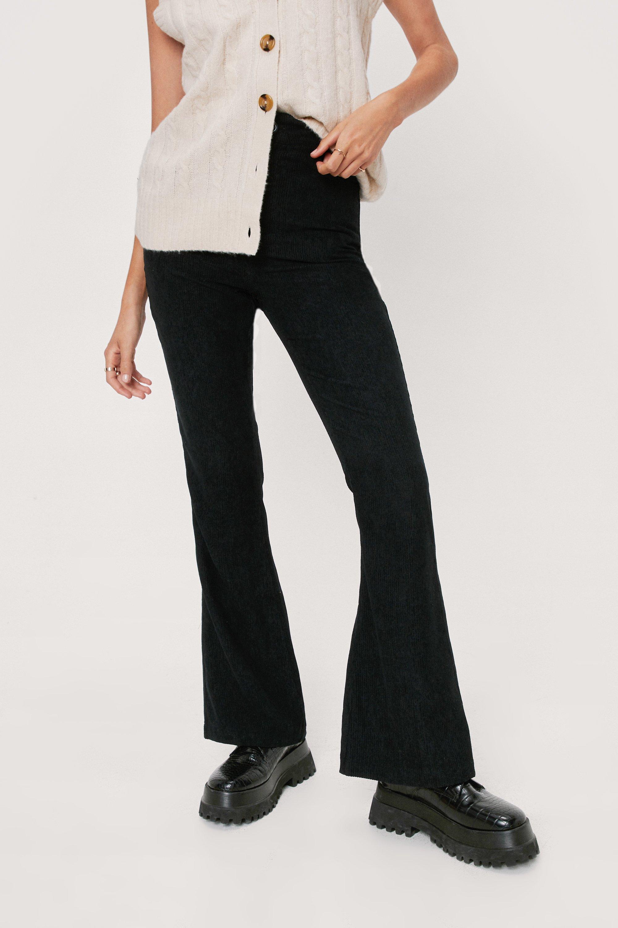 Cord High Waisted Flared Pants