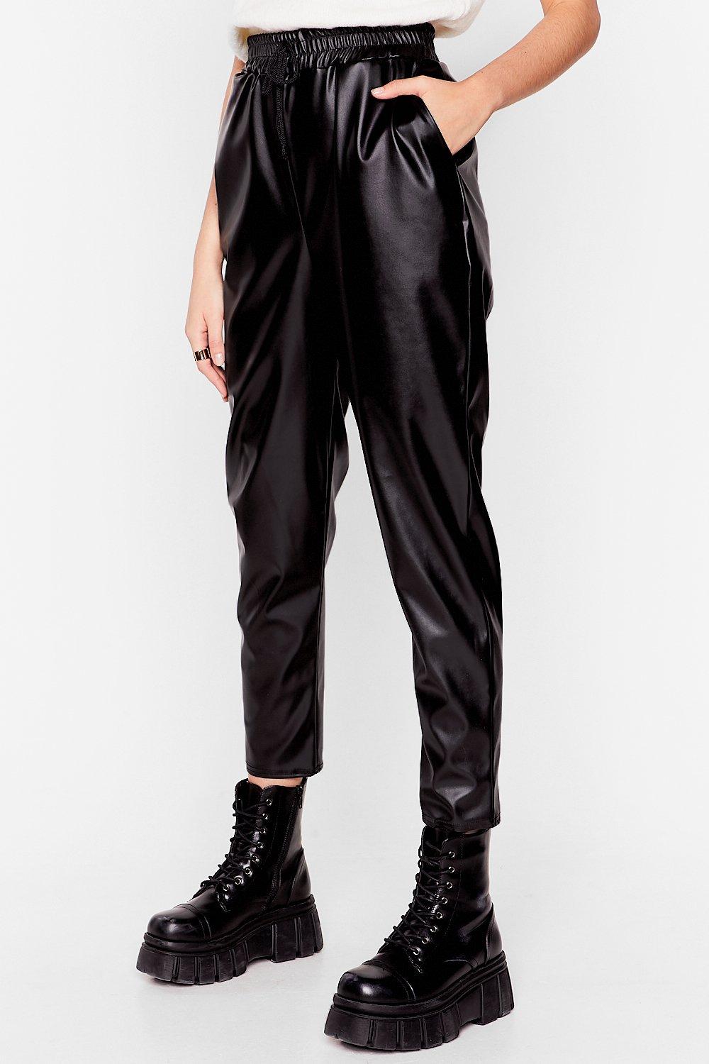 Nasty gal leather discount joggers