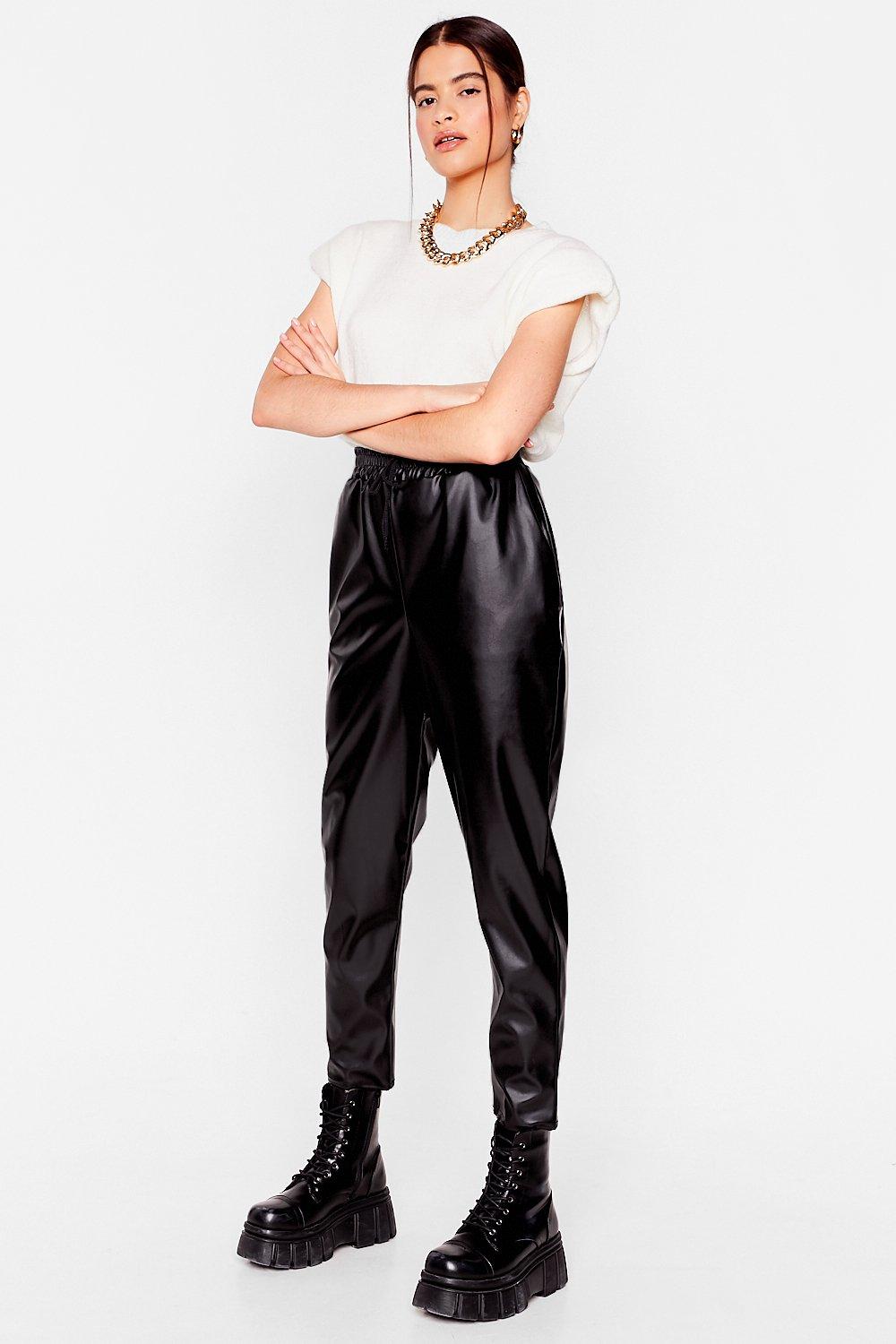 Faux Leather Sweatpants