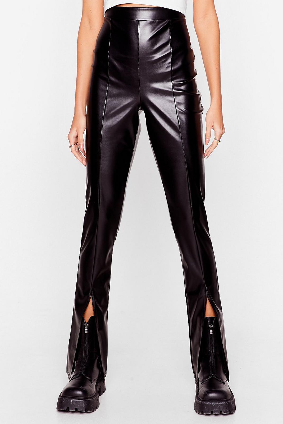 black slit pants