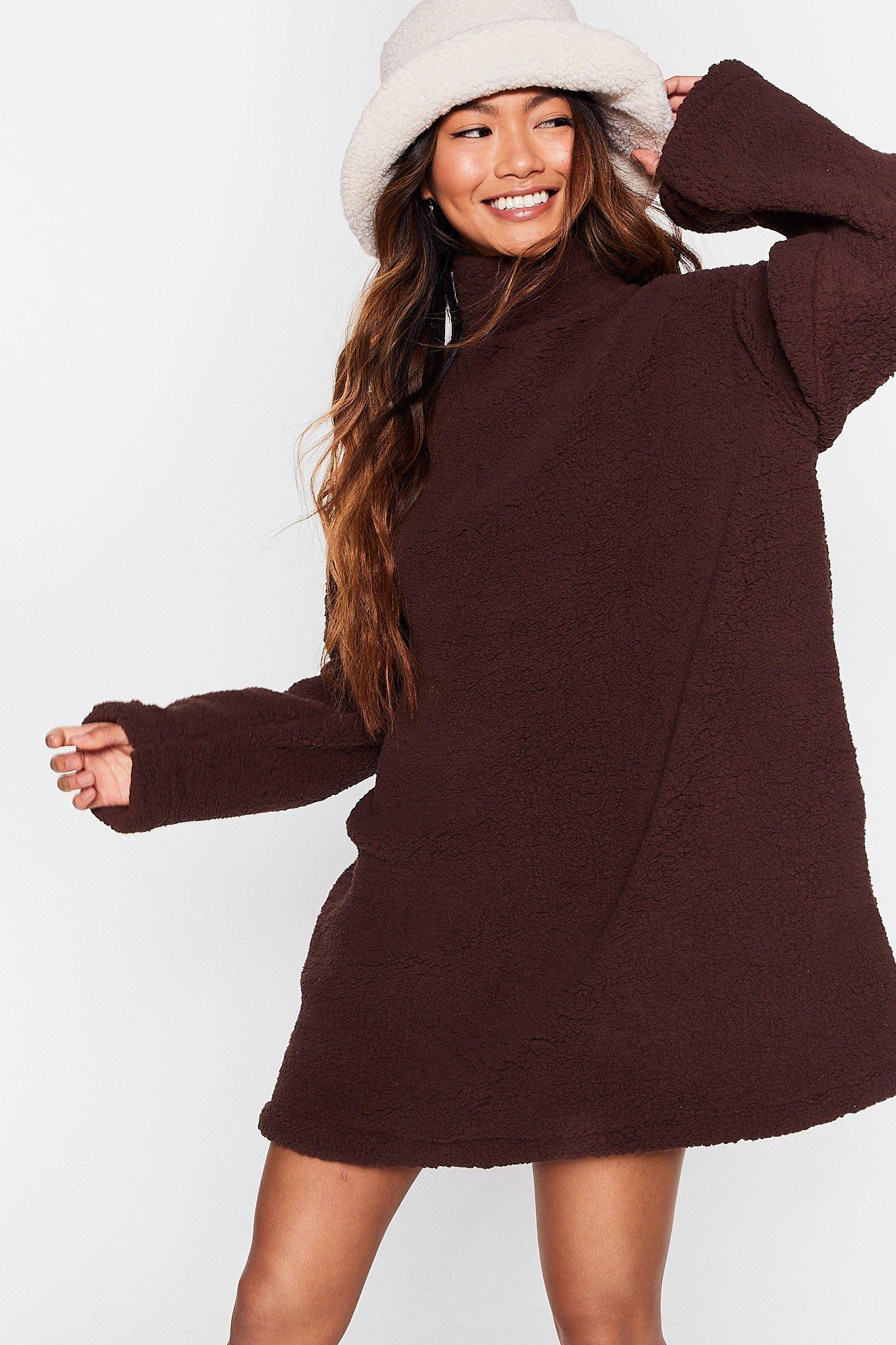 Oversized turtleneck sweater dress hotsell