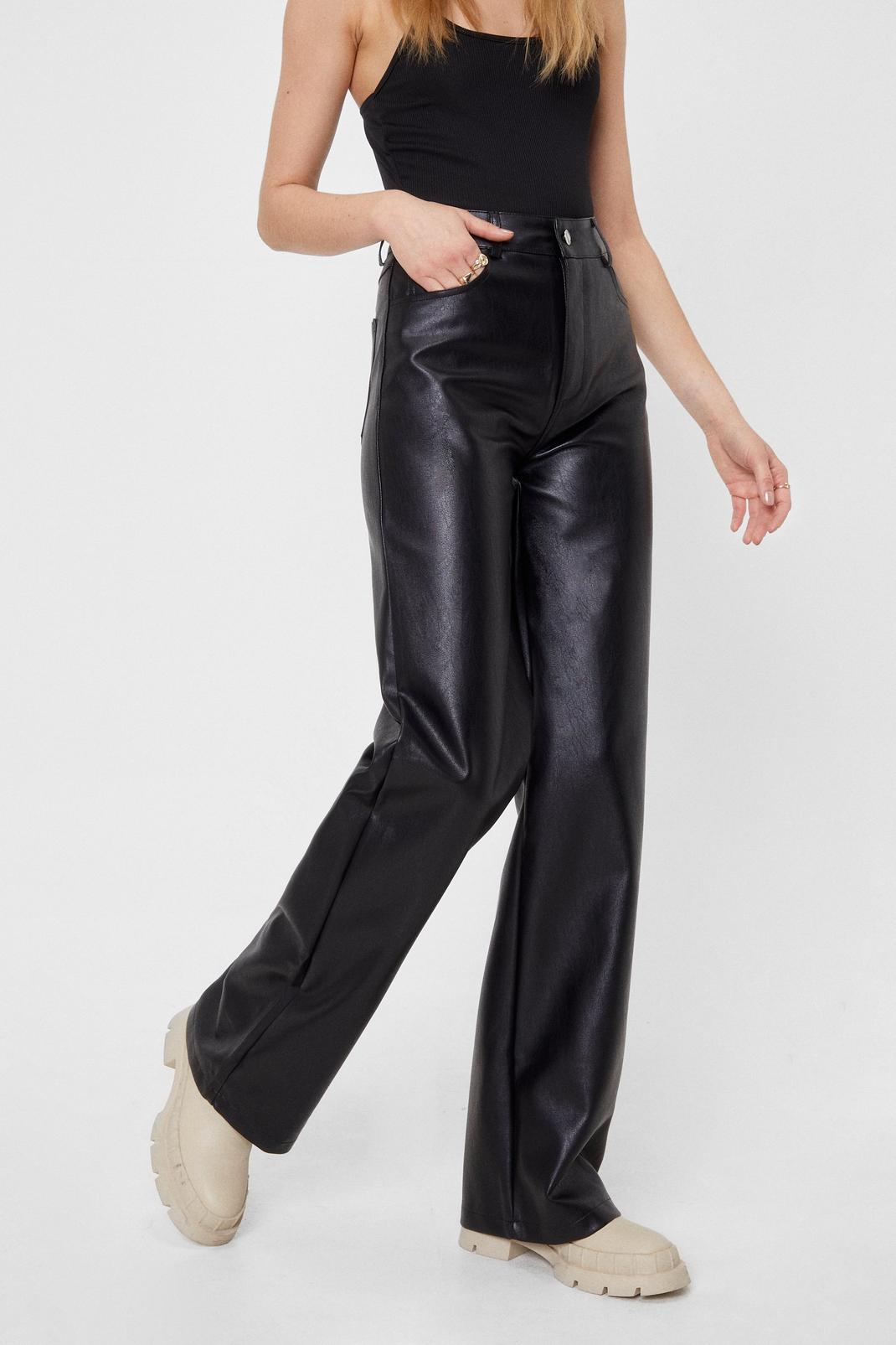105 Faux Leather Wide-Leg Pants image number 2