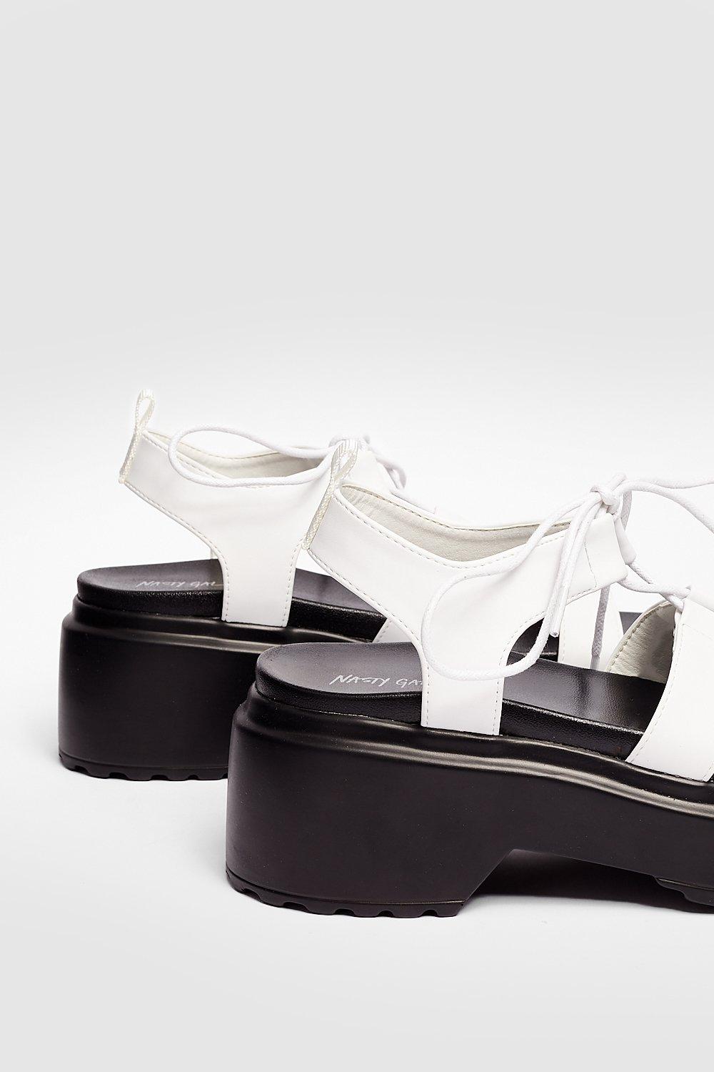 Nasty gal white platform sandals hot sale