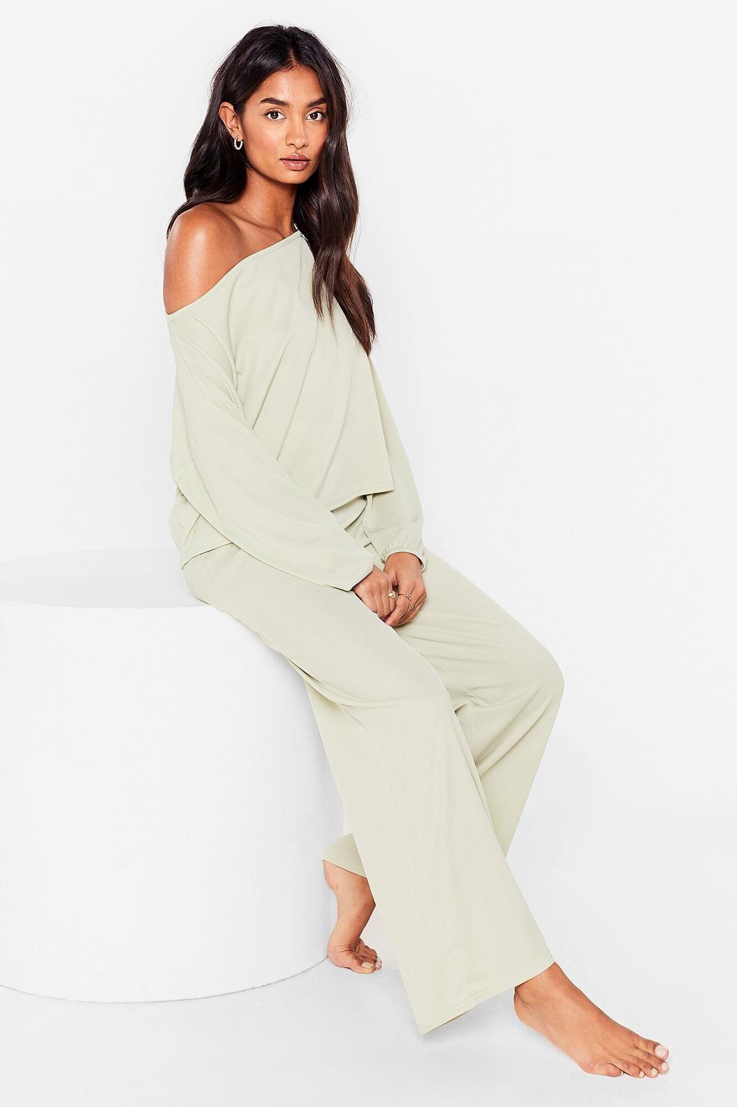 Mint Wide-Leg Trousers Lounge Set image number 1