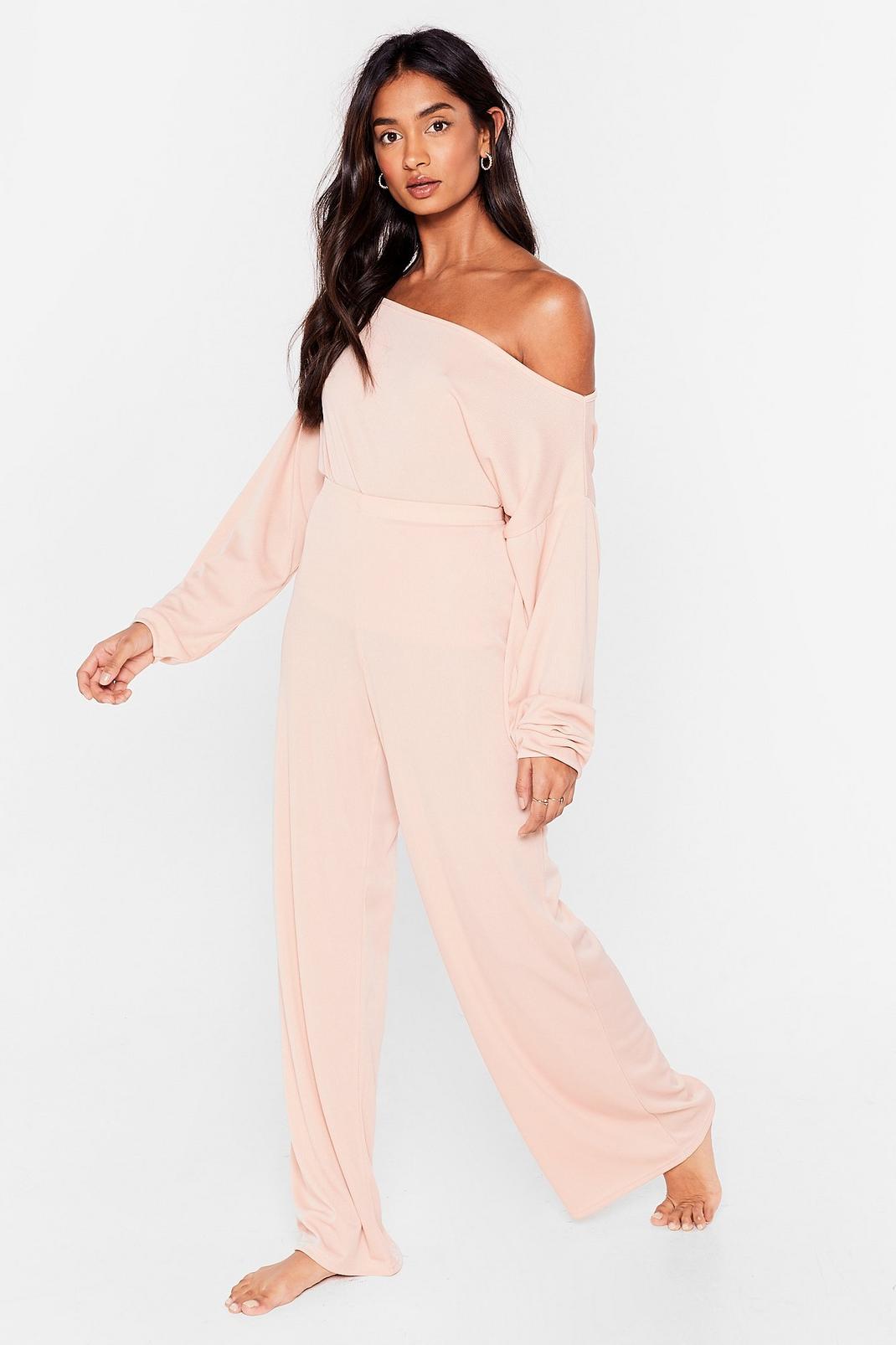 Soft pink Wide-Leg Trousers Lounge Set image number 1