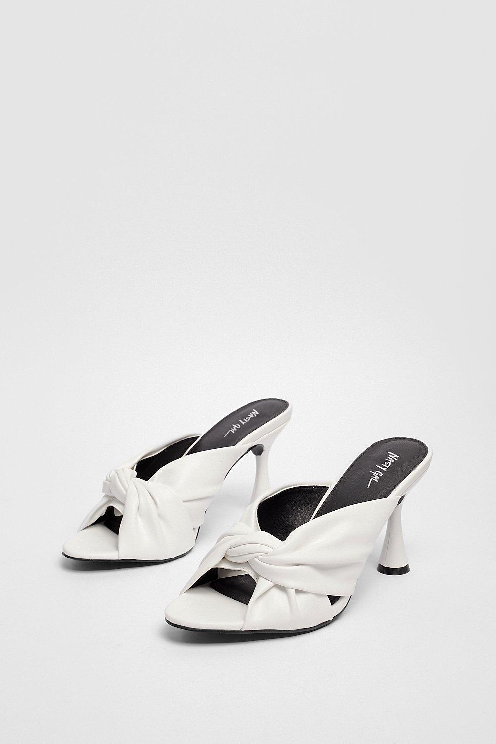 Faux Leather Twisted Stiletto Heeled Mules | Nasty Gal