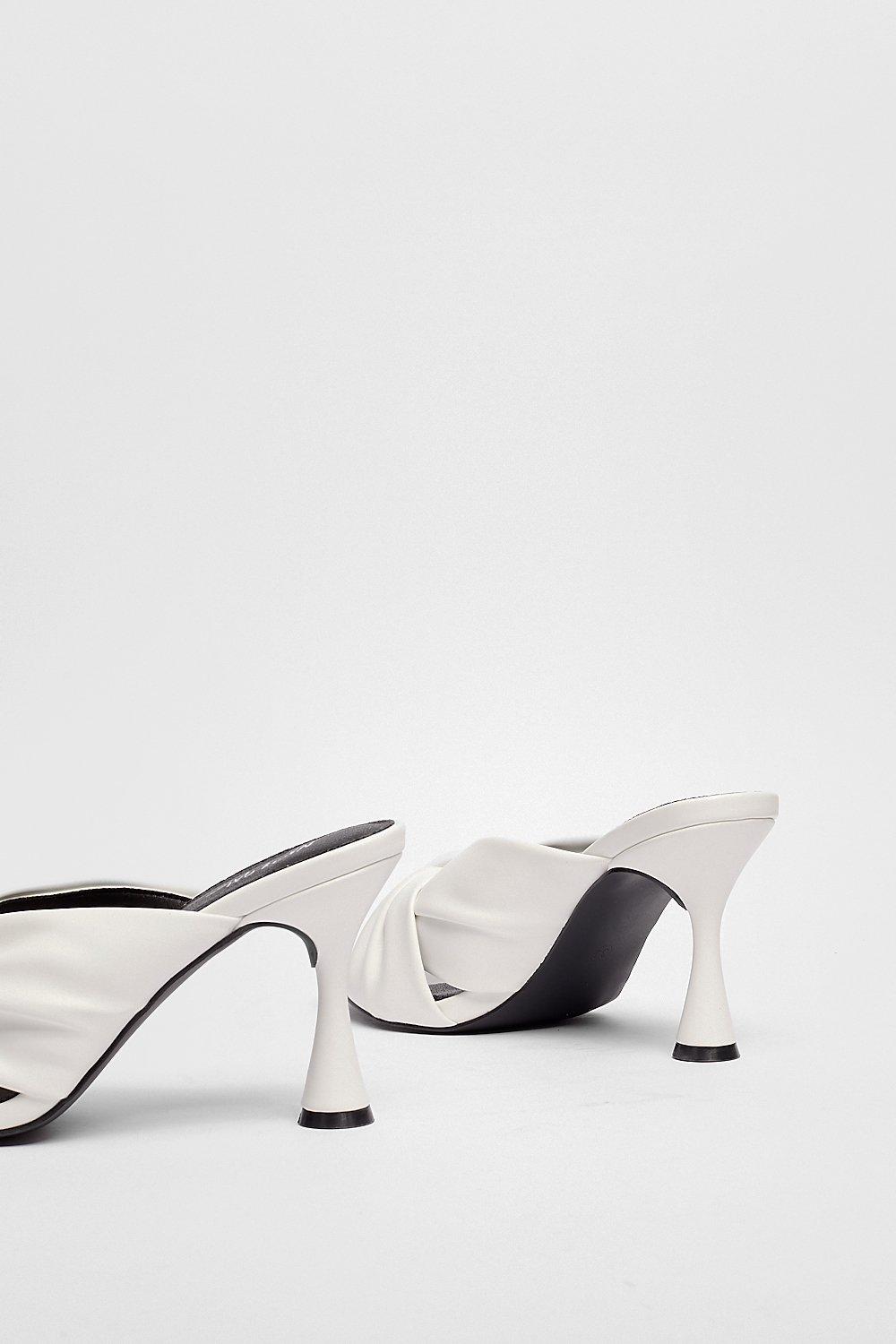 【COLOR iN ID】twisted stiletto mule Faux Leather Twisted Stiletto Heeled Mules | Nasty Gal