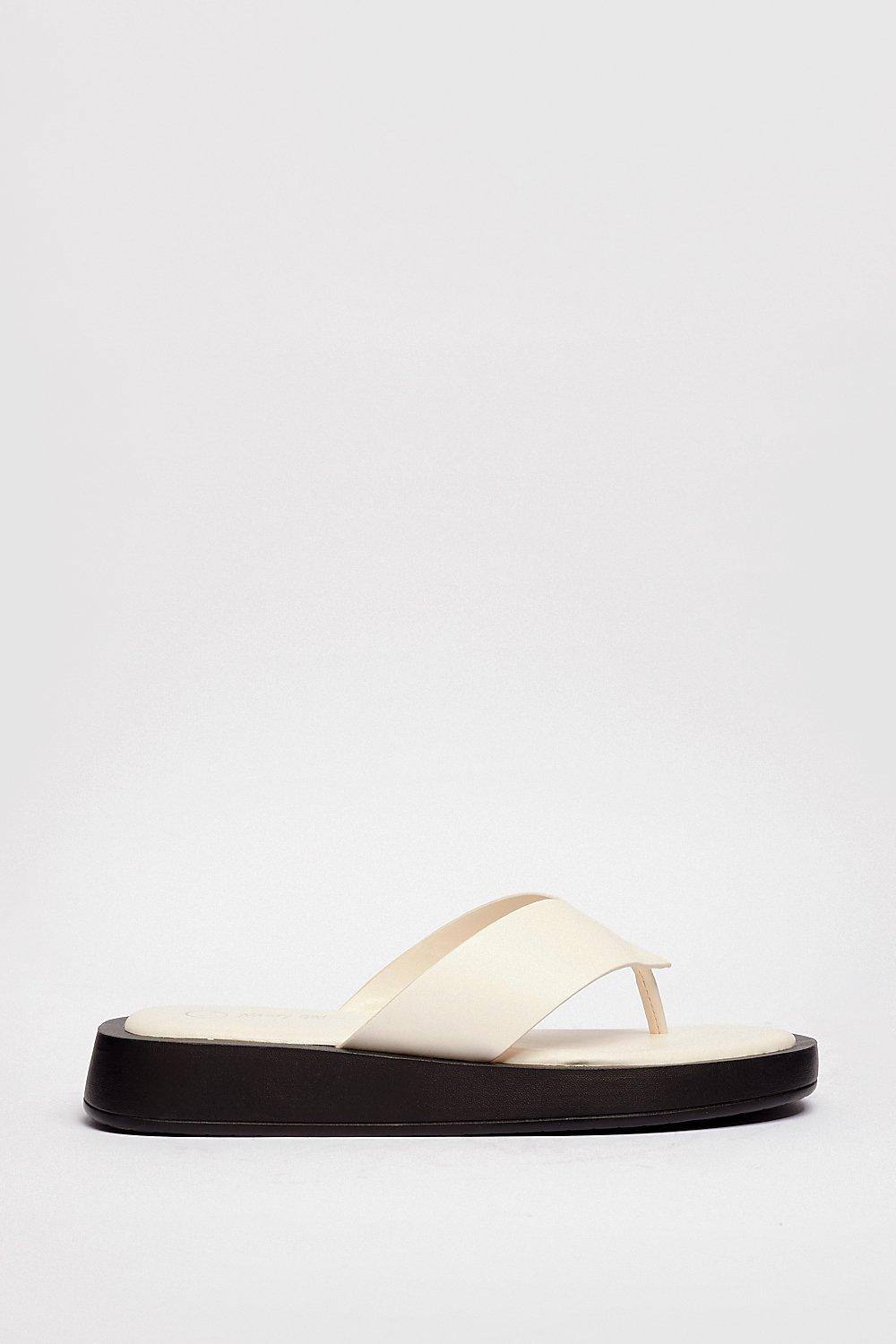flatform sandals cream