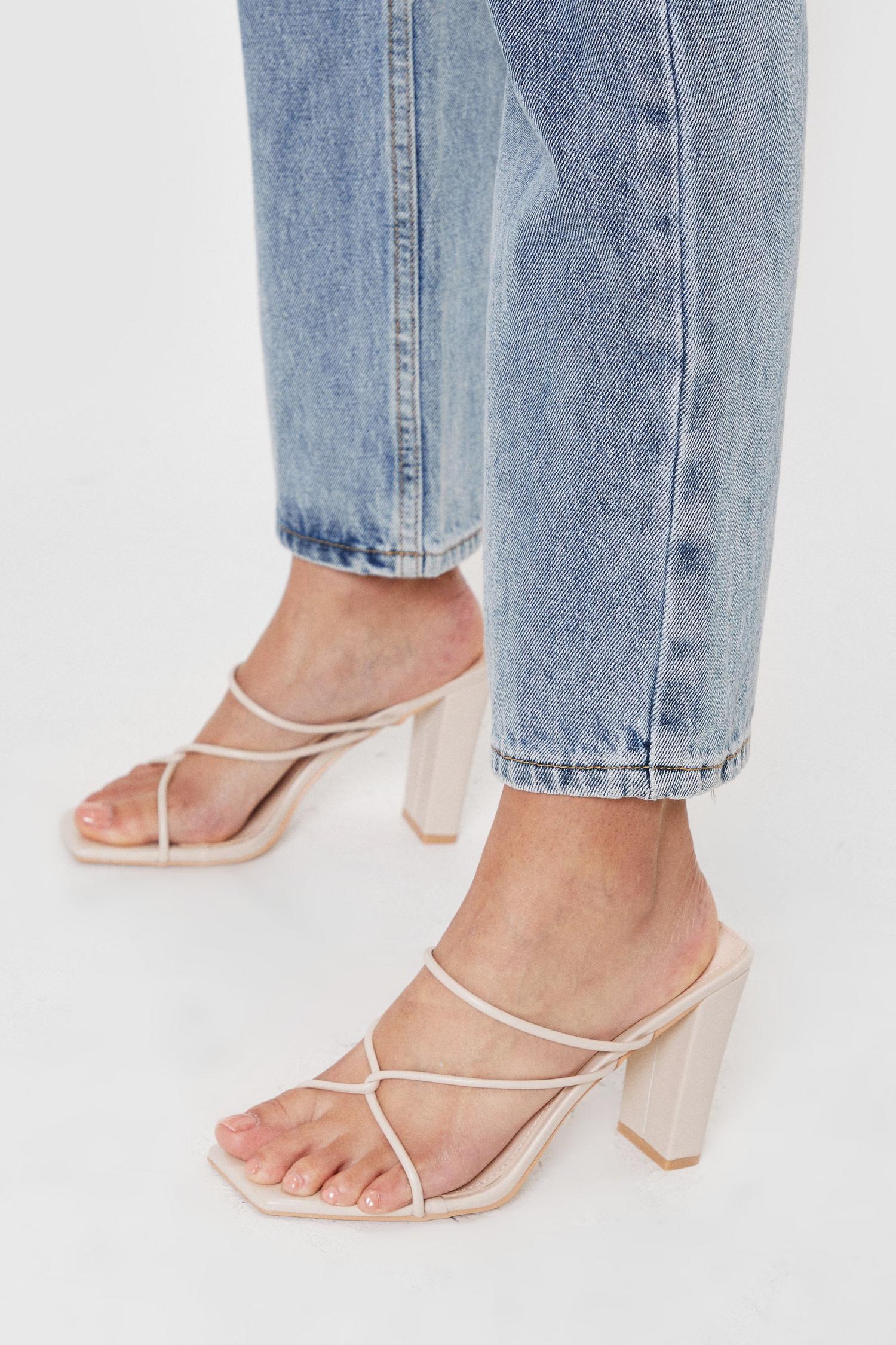 block heel leather mules