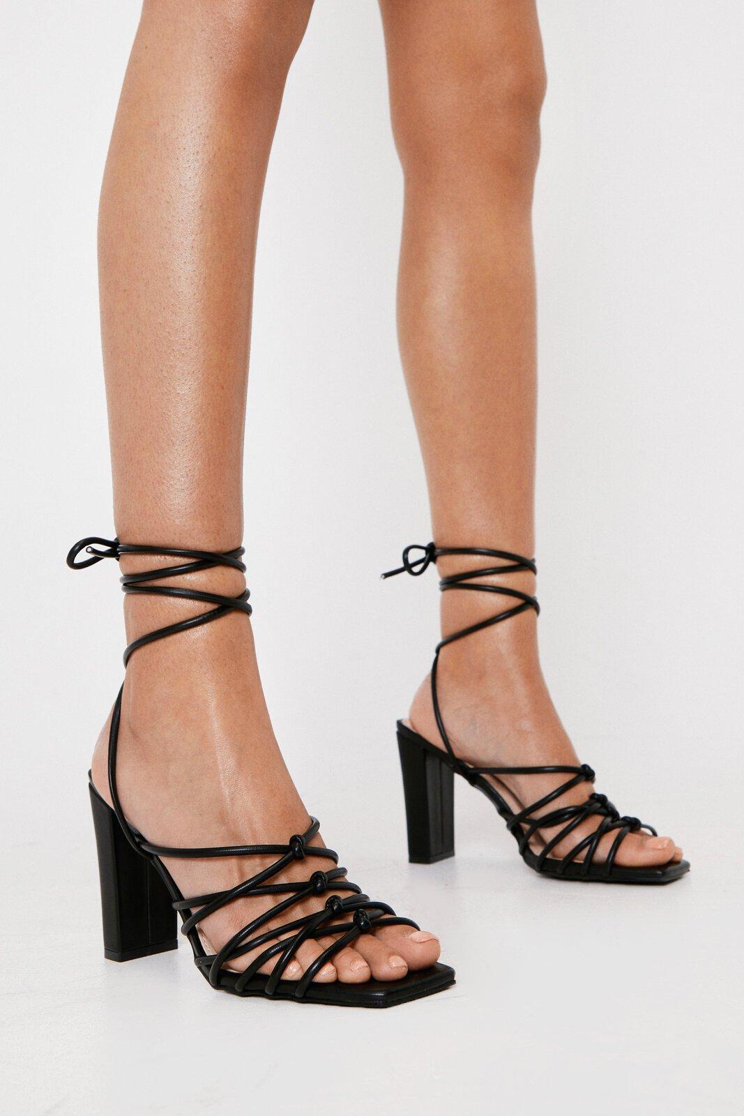 Faux Leather Heeled Sandals | Nasty Gal