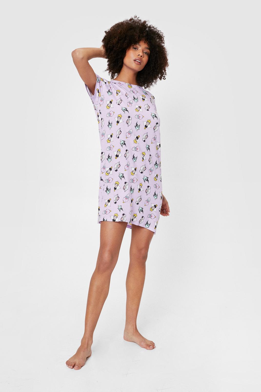Chemise de nuit style t-shirt à imprimé Méchantes de Disney, Lilac image number 1