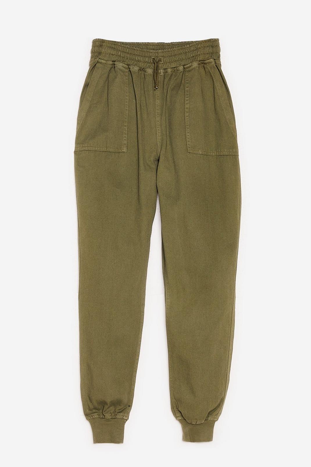 Khaki High Waisted Relaxed Pants image number 1