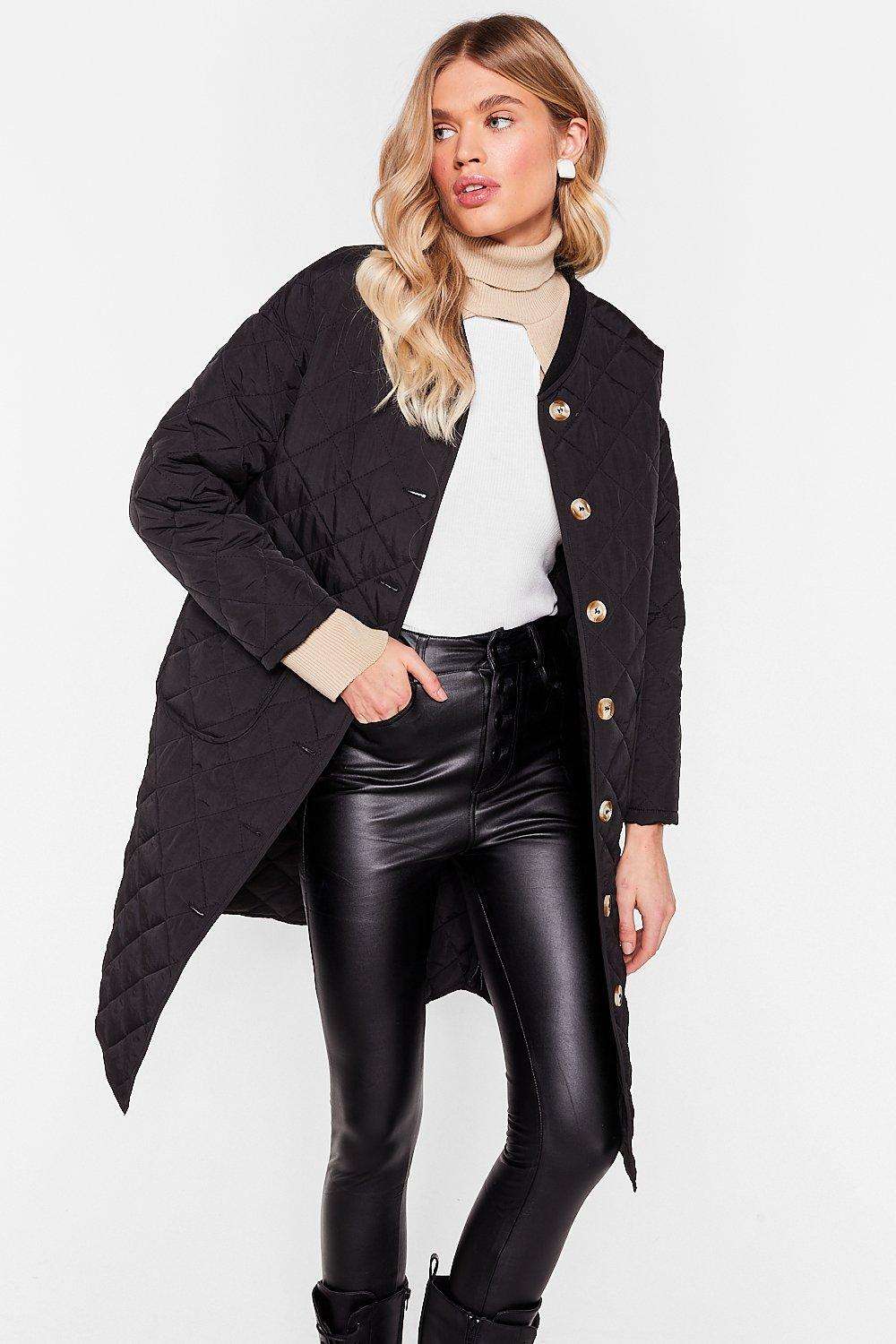 quilted longline coat