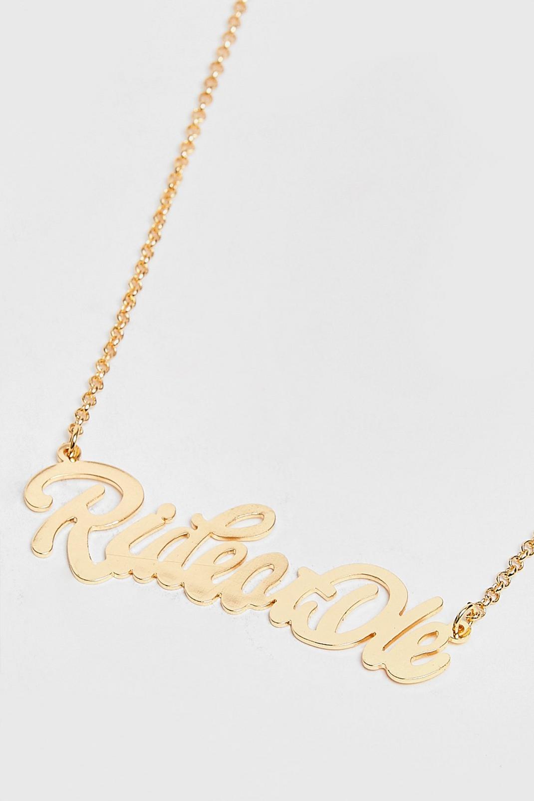 Ride or Die Slogan Chain Necklace image number 1