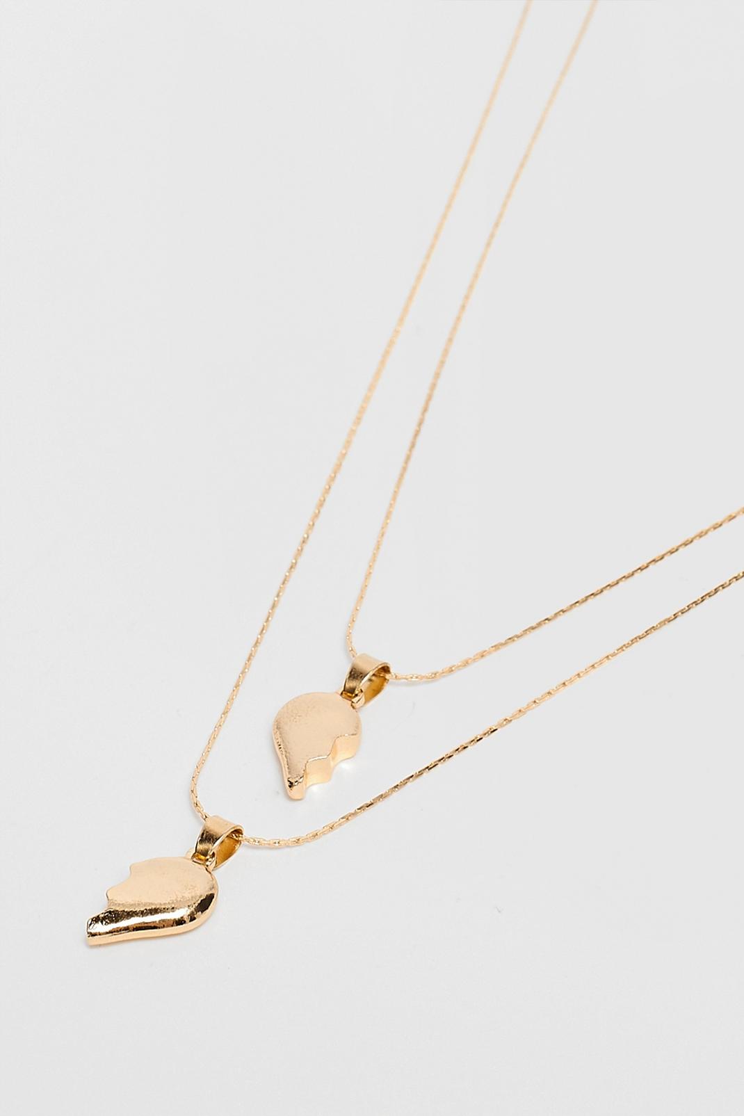 Gold Heart Necklace 2-Pc Set image number 1
