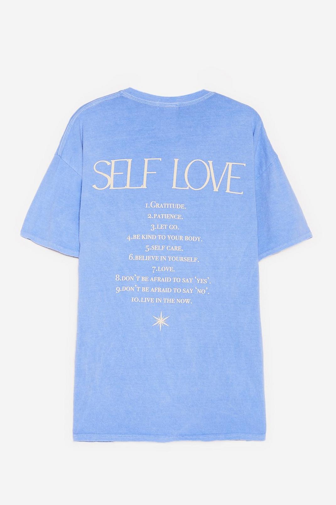 Grande taille - T-shirt oversize à impresssion au dos Self Love, Blue image number 1