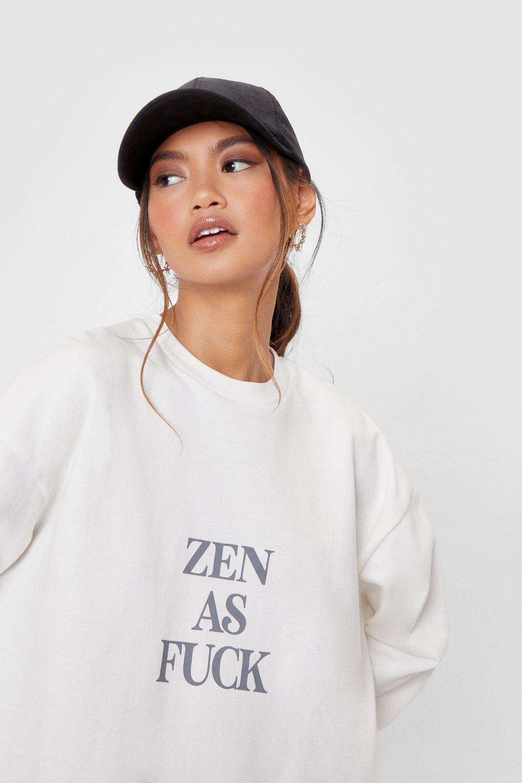Zen As Fuck Petite Graphic Sweatshirt Dress image number 1