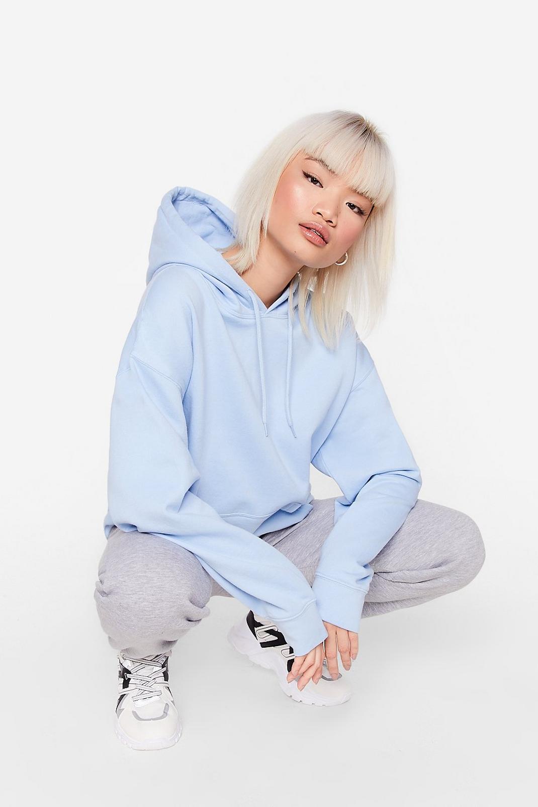 Blue The Wait is Over-sized Petite Hoodie image number 1