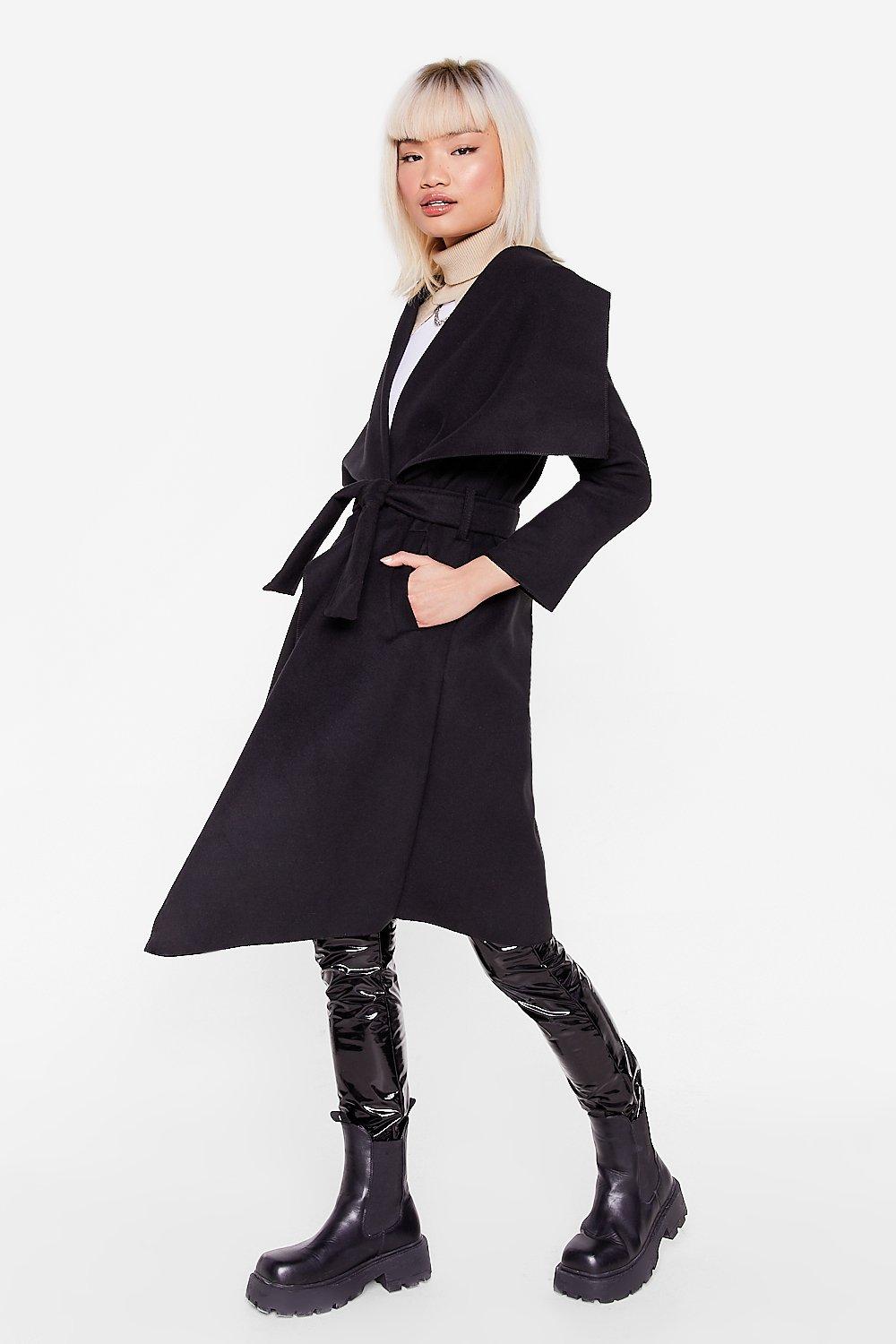 Black waterfall shop coat petite