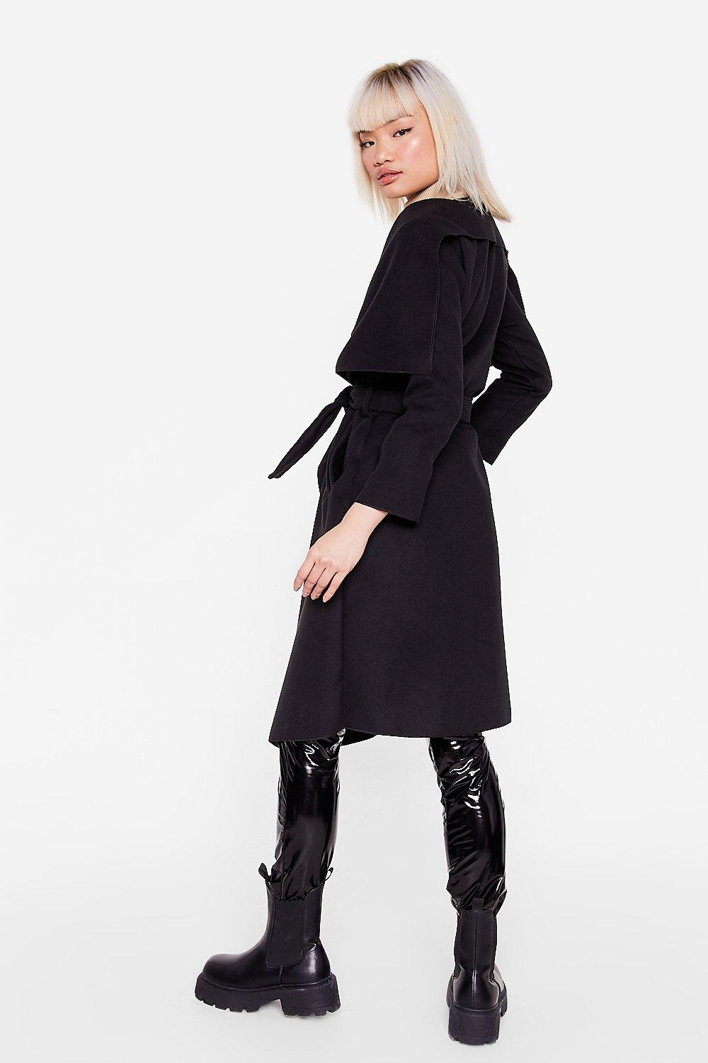 Black waterfall cheap coat petite