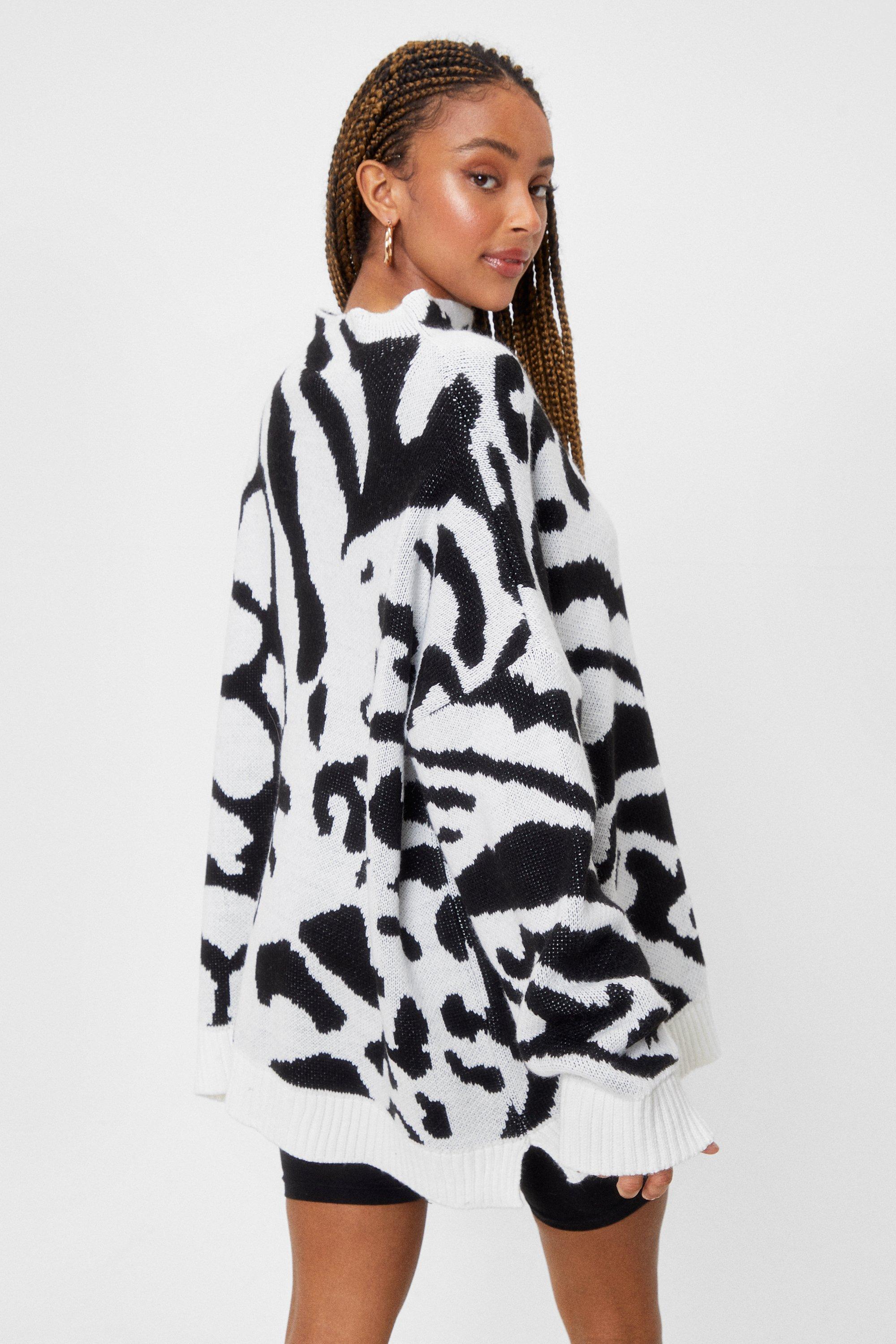 Oversized animal print on sale sweater