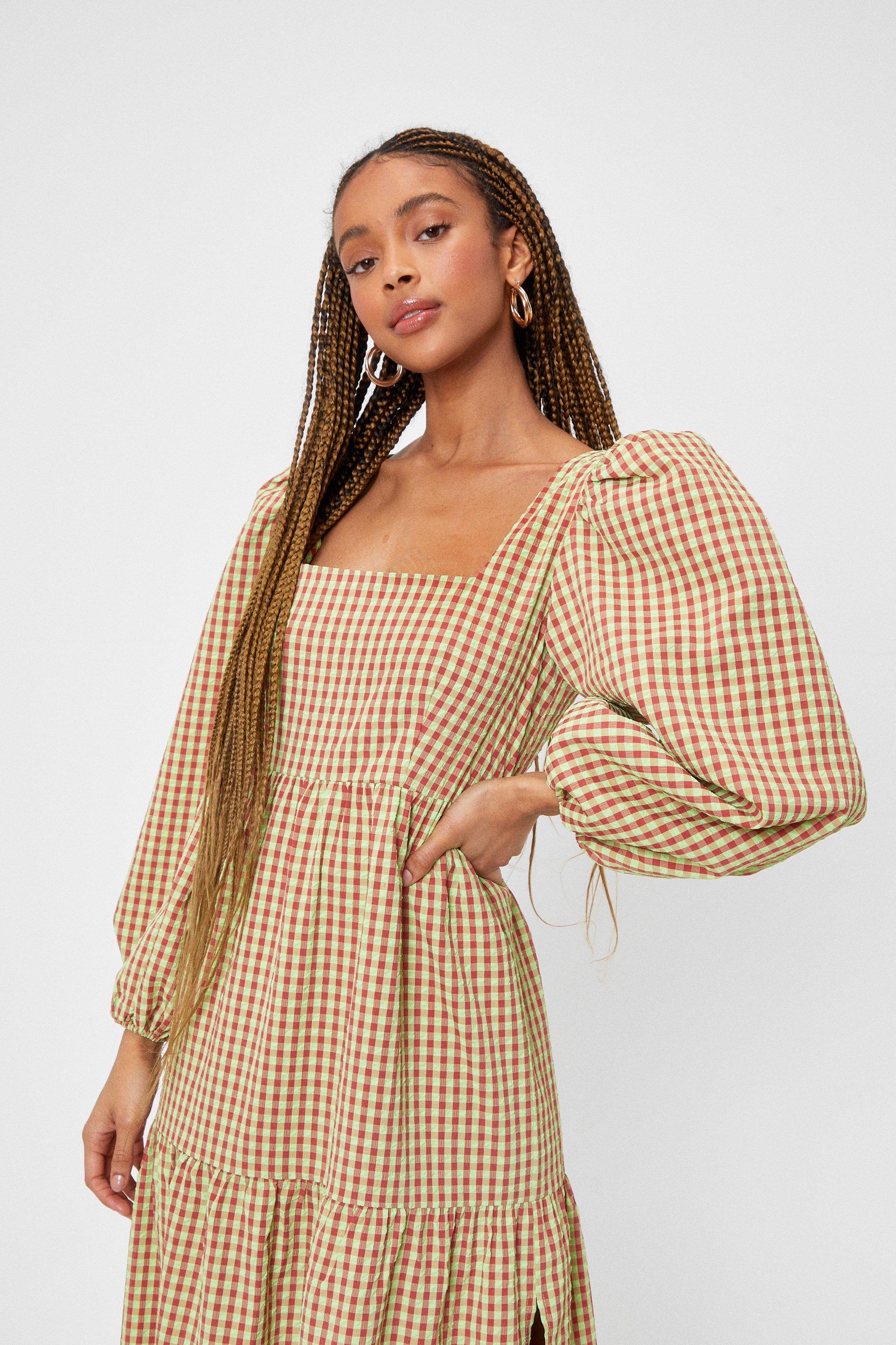 Nasty gal gingham dress hotsell