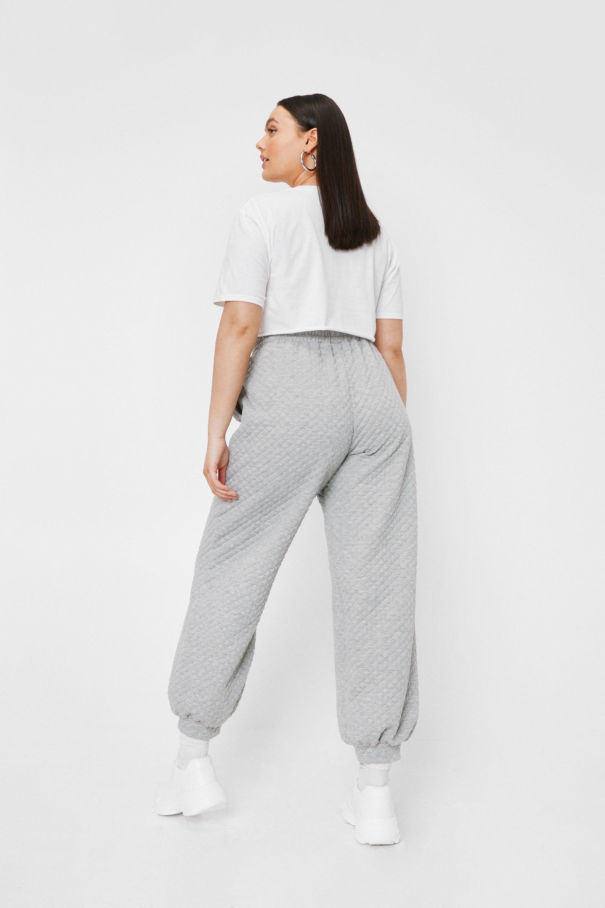 Plus Size Quilted High Waisted Sweatpants