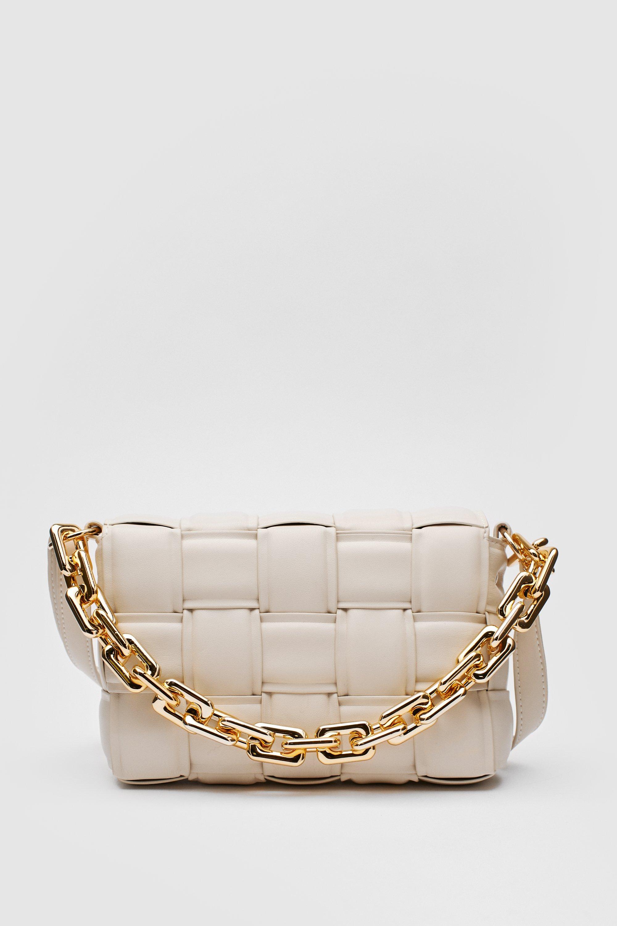 Woven Chunky Chain Shoulder Bag