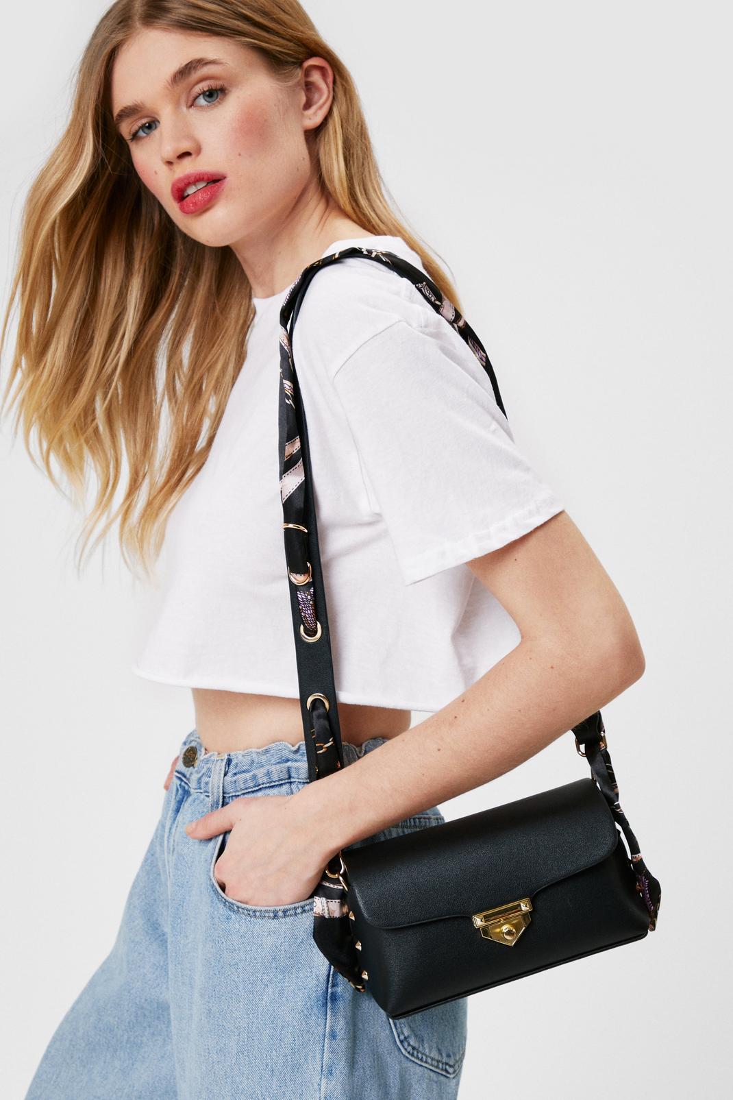Faux Leather Scarf Detail Crossbody Bag | Nasty Gal