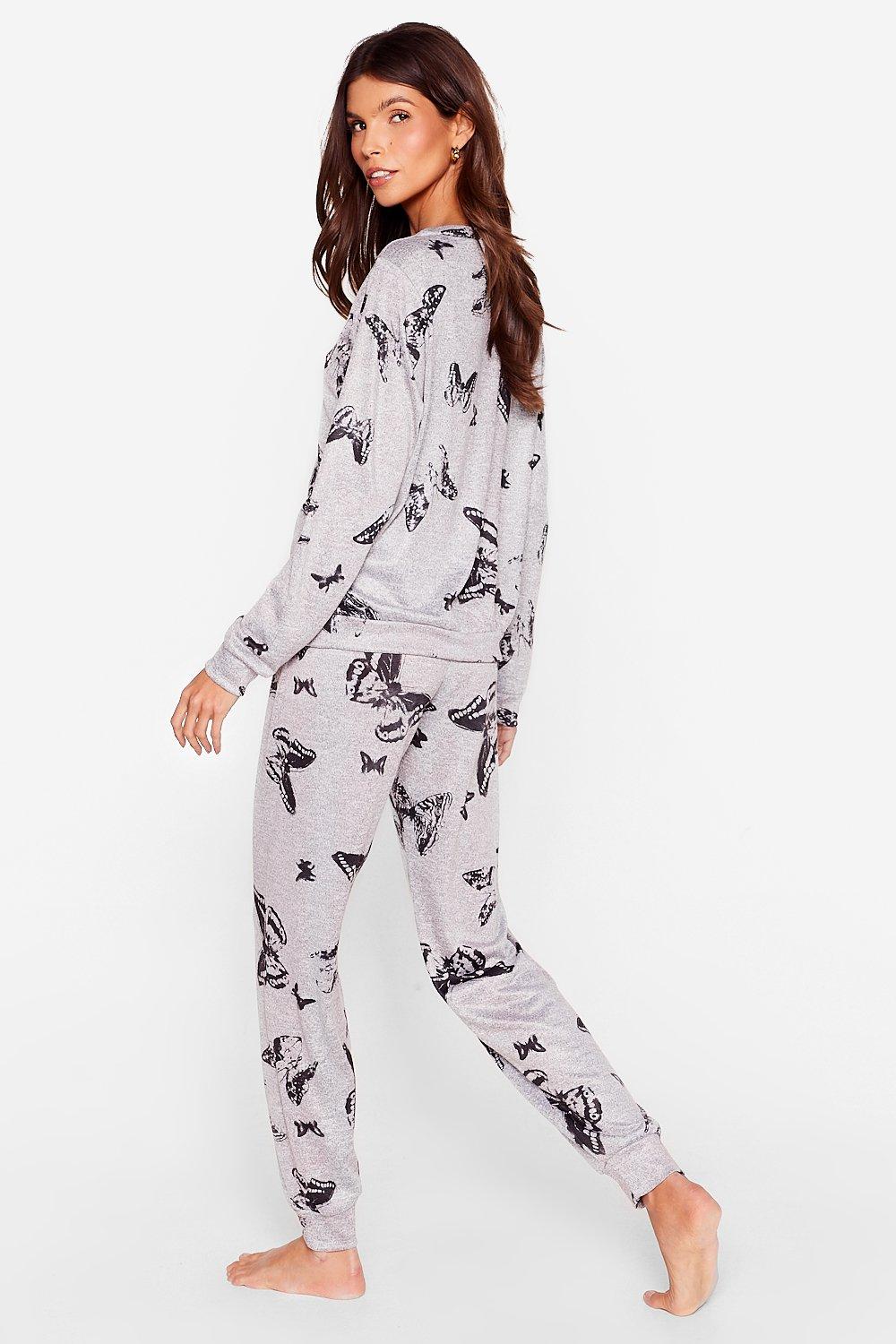 Long Sleeve Pajamas in Butterfly
